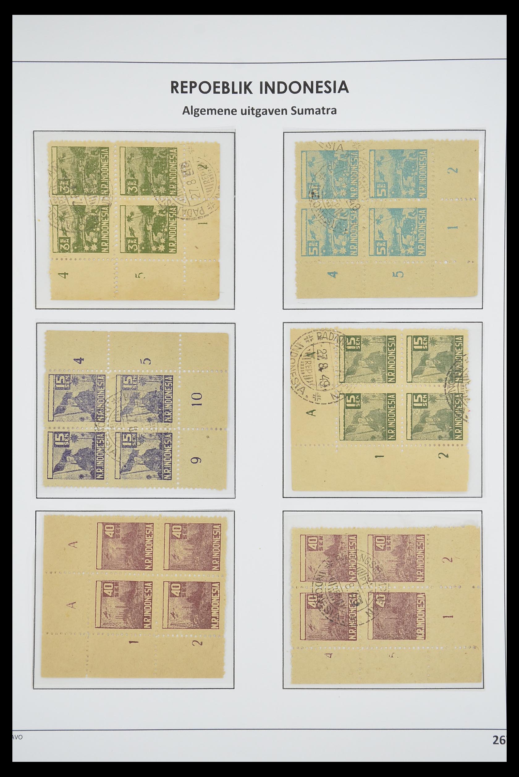 33715 264 - Postzegelverzameling 33715 Nederlands Indië interim 1945-1948.