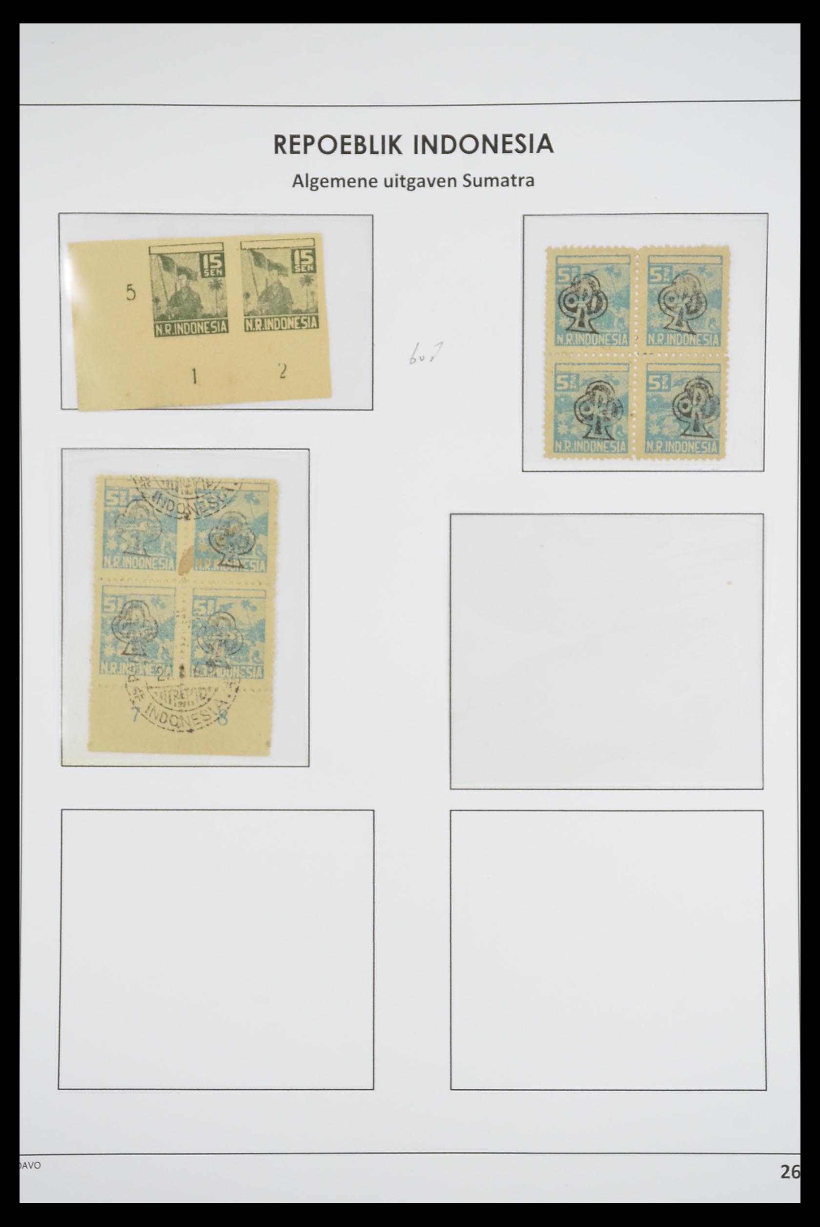 33715 265 - Postzegelverzameling 33715 Nederlands Indië interim 1945-1948.