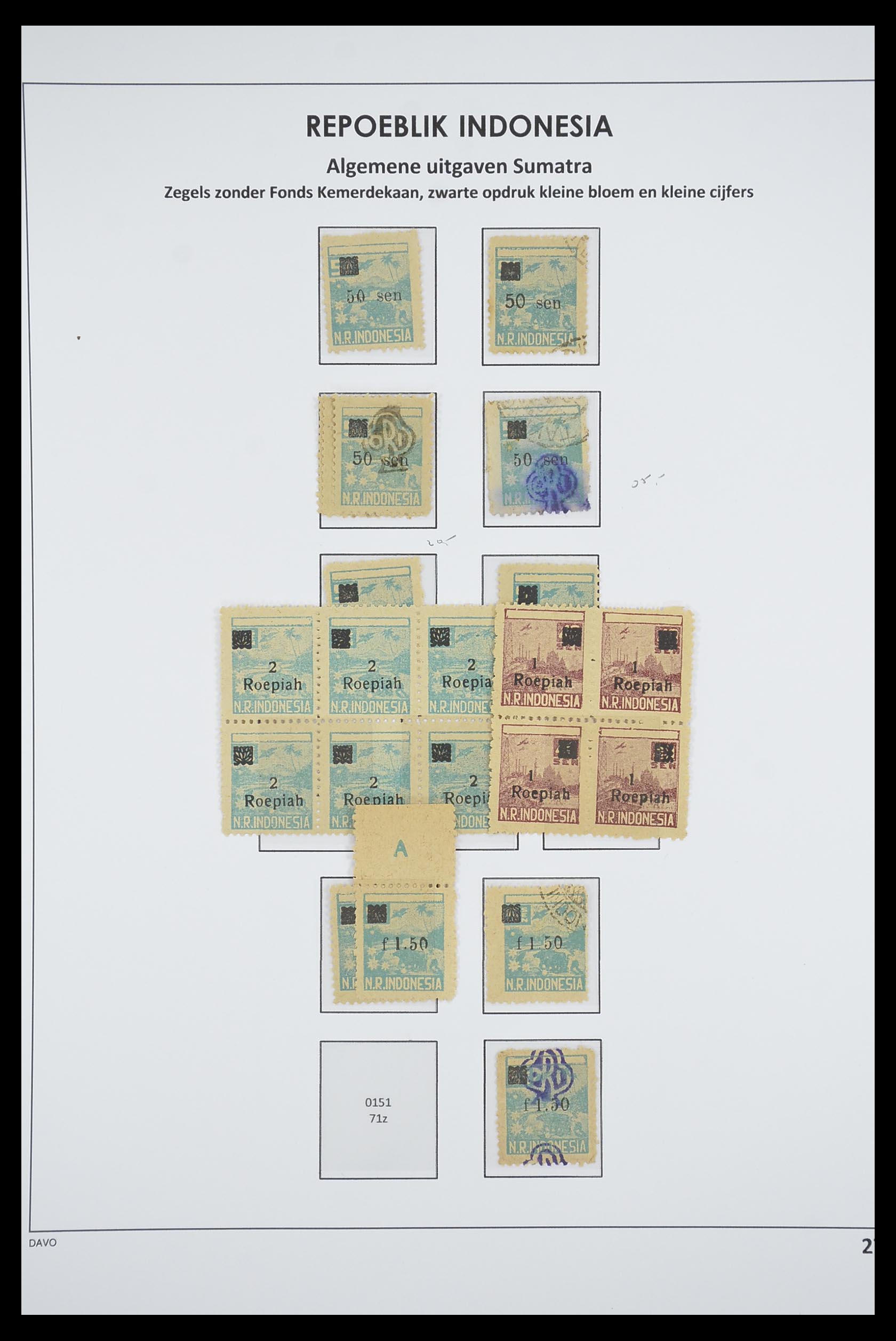 33715 272 - Stamp collection 33715 Dutch east Indies interim 1945-1948.