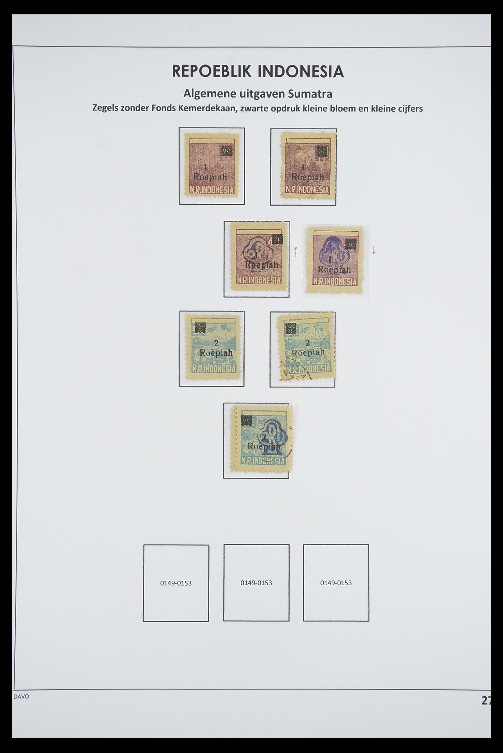33715 273 - Postzegelverzameling 33715 Nederlands Indië interim 1945-1948.