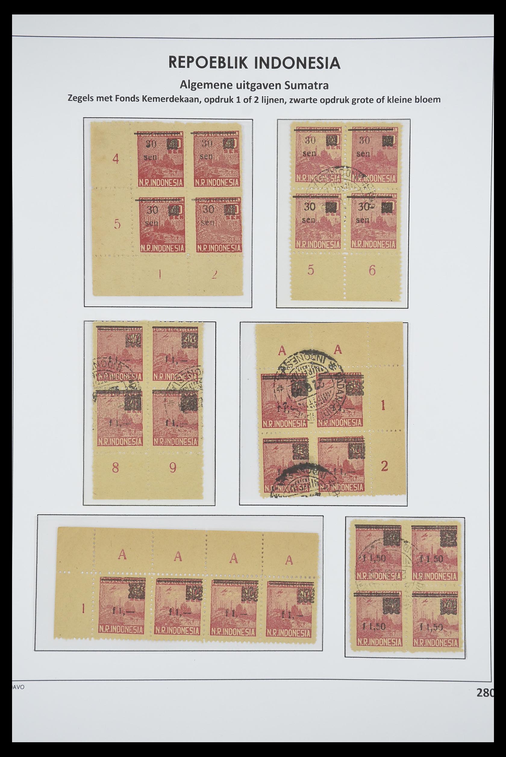 33715 278 - Postzegelverzameling 33715 Nederlands Indië interim 1945-1948.
