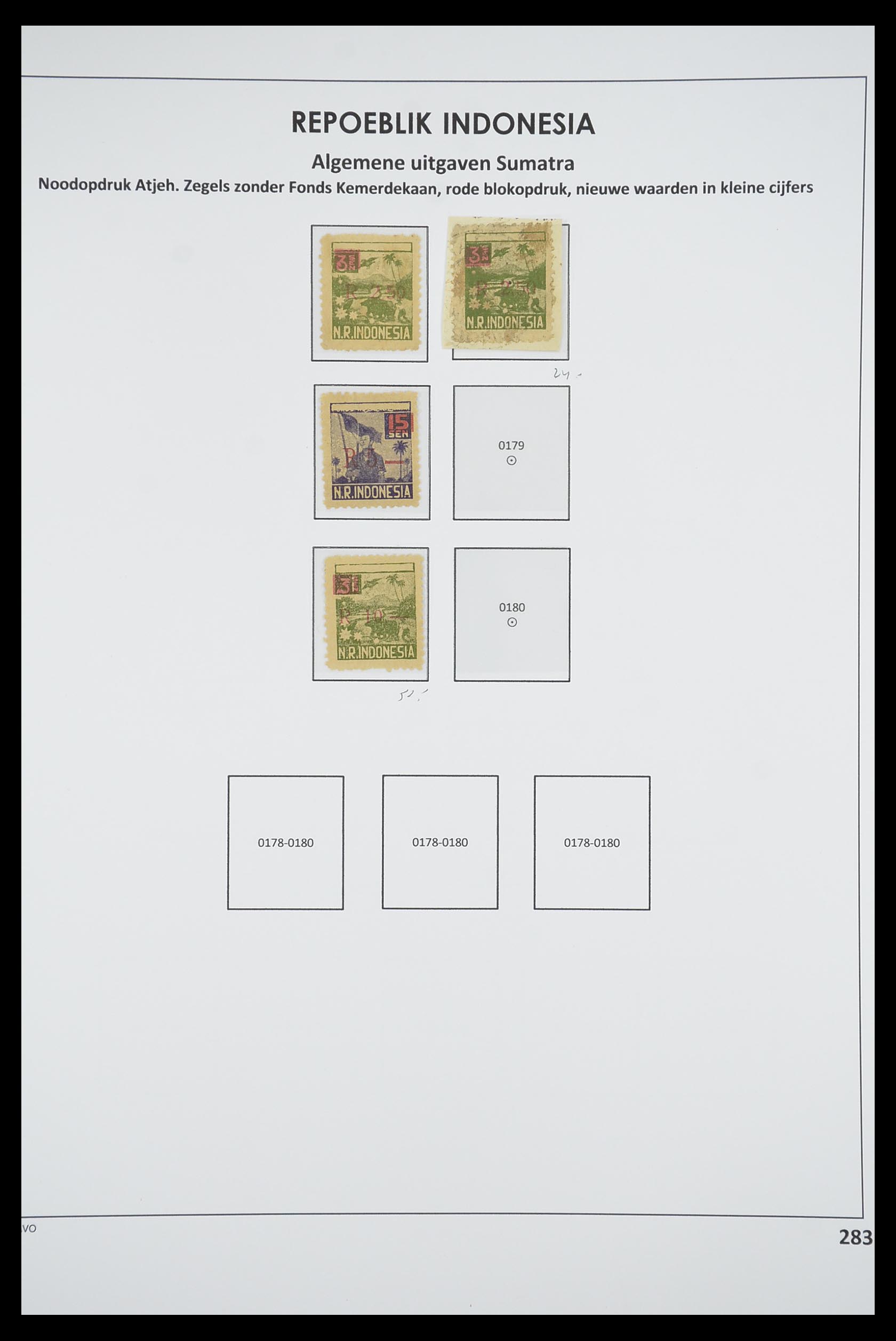33715 281 - Postzegelverzameling 33715 Nederlands Indië interim 1945-1948.