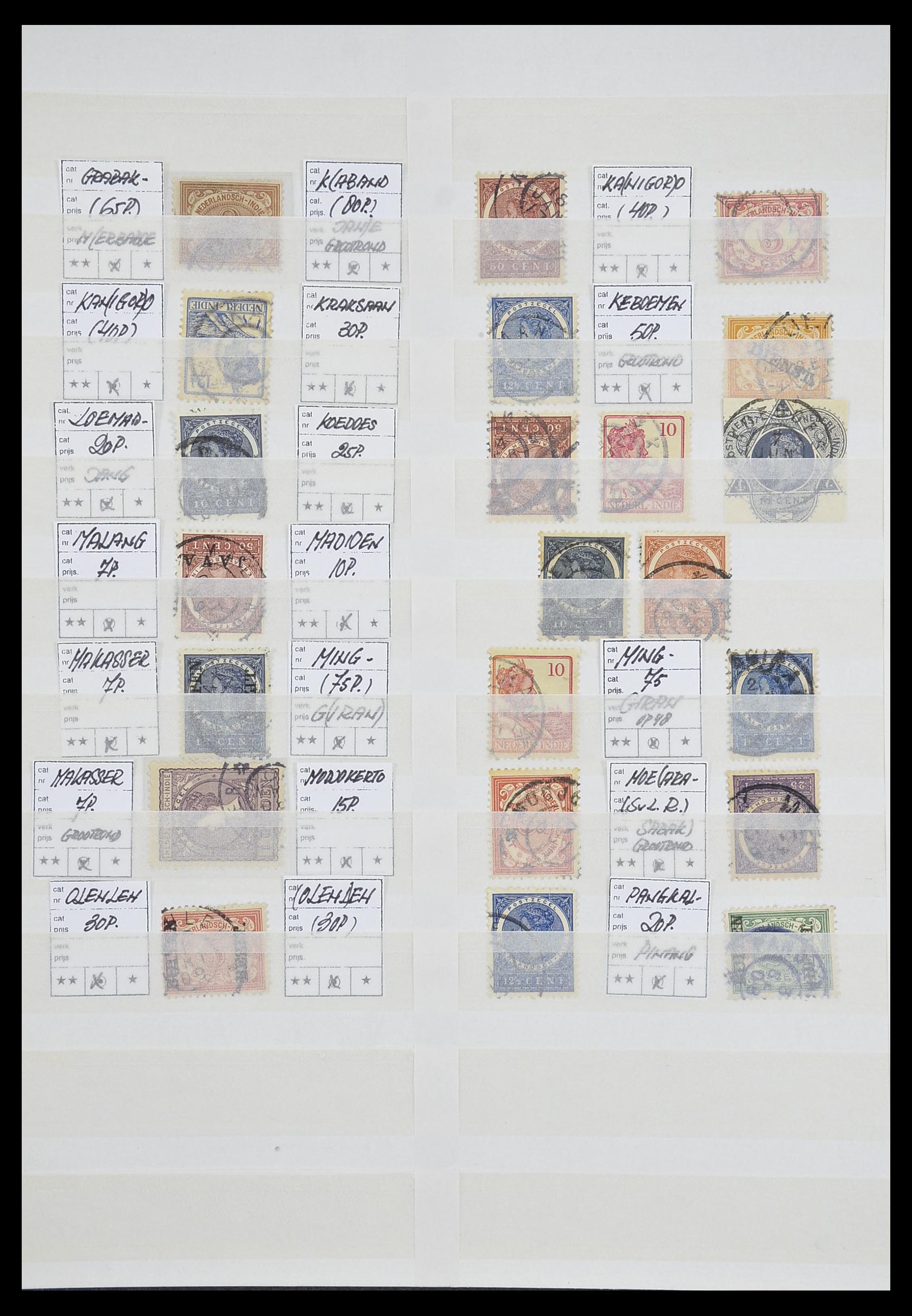 33718 002 - Postzegelverzameling 33718 Nederlands Indië stempels.