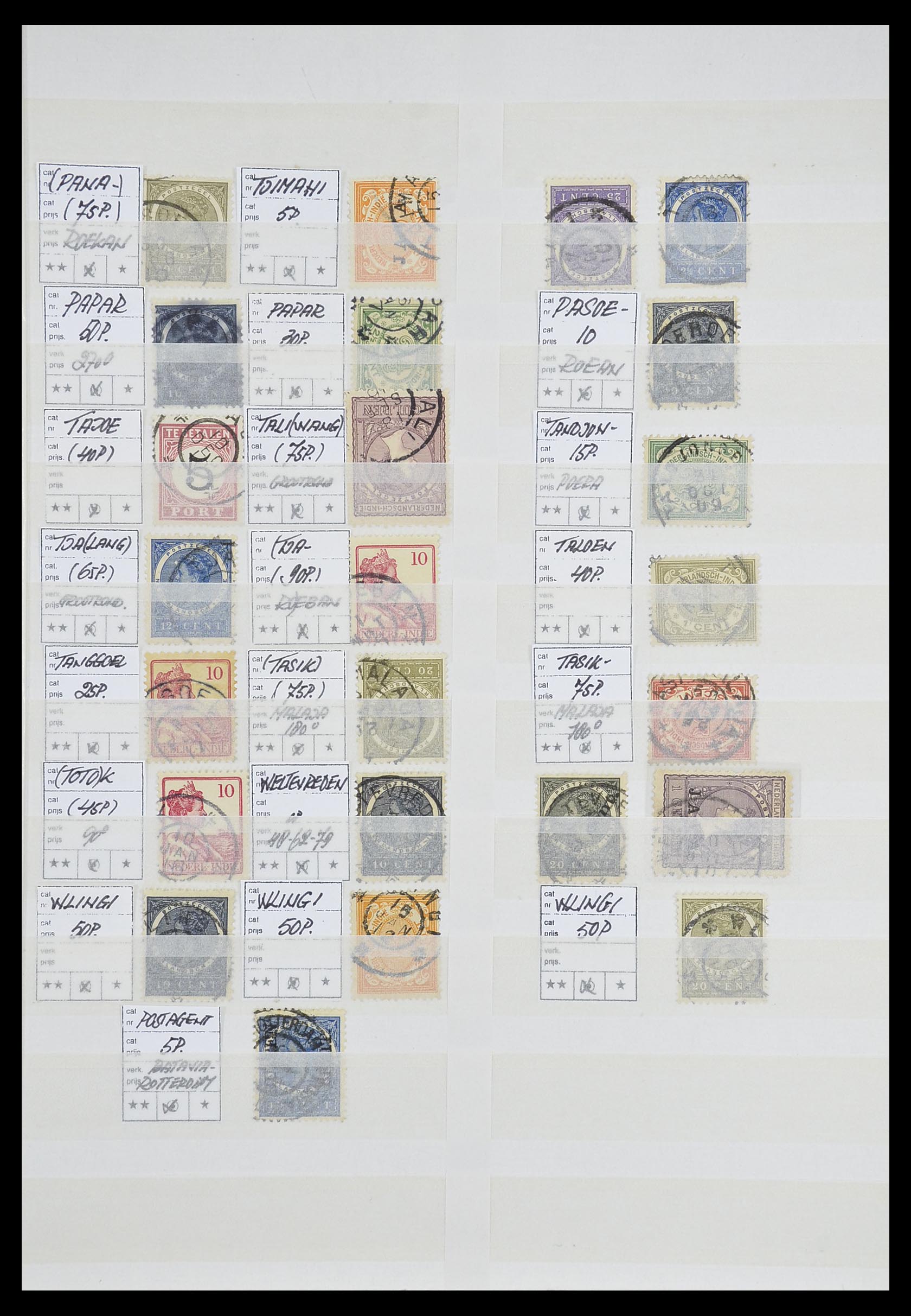 33718 003 - Postzegelverzameling 33718 Nederlands Indië stempels.