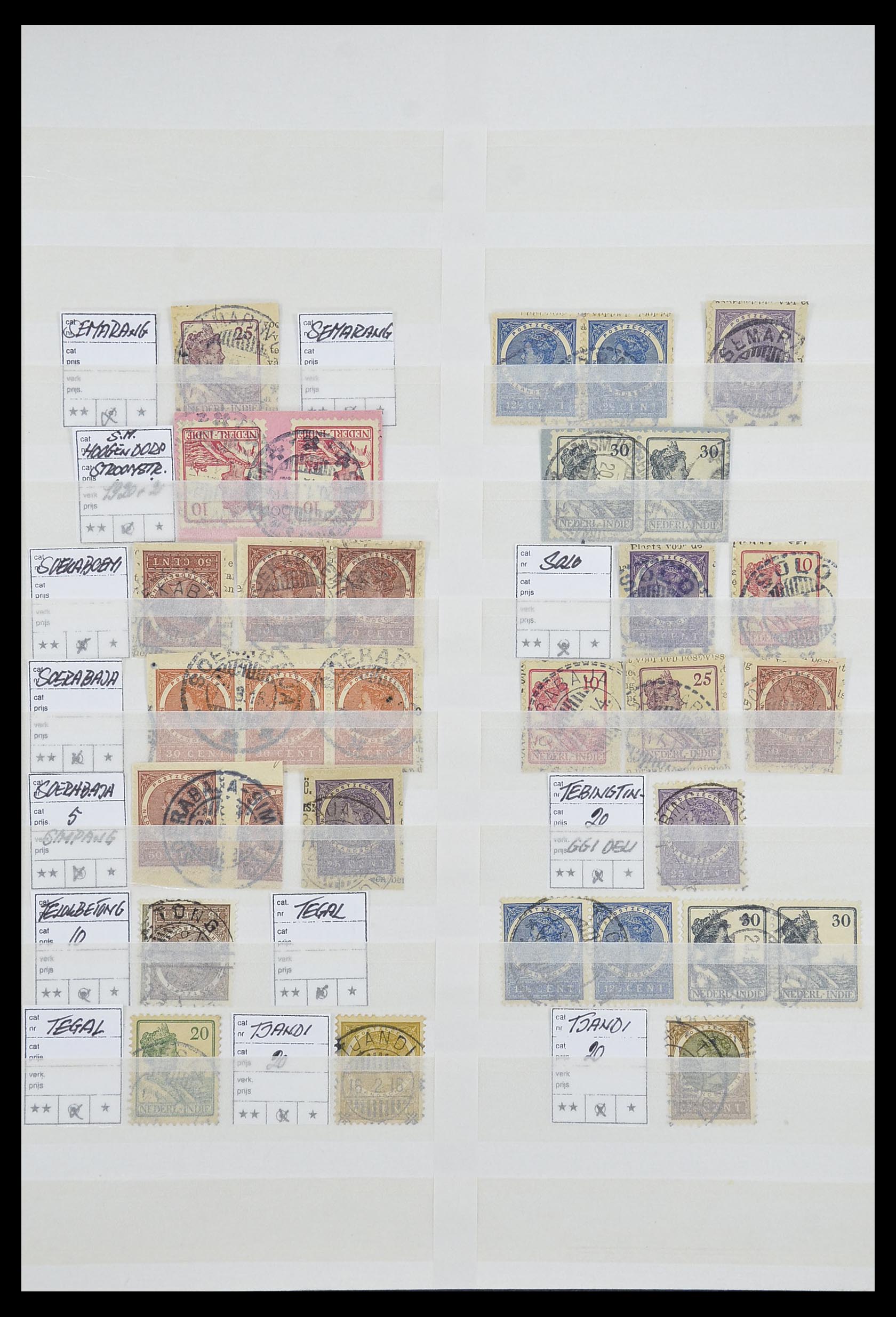 33718 007 - Postzegelverzameling 33718 Nederlands Indië stempels.
