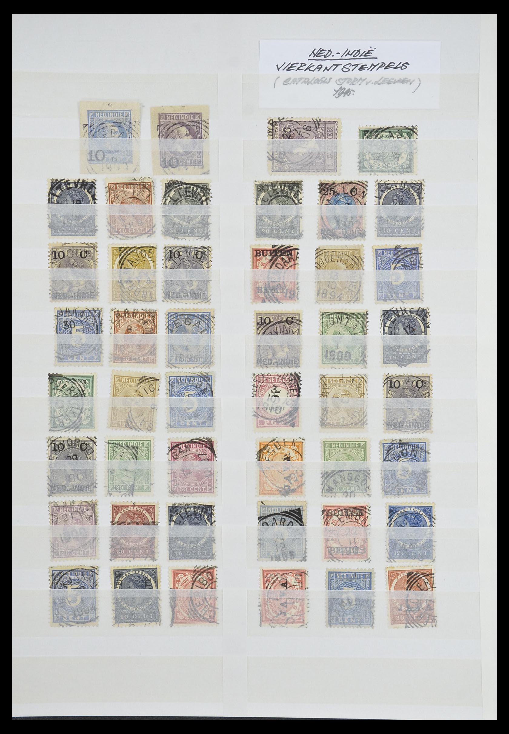 33718 010 - Postzegelverzameling 33718 Nederlands Indië stempels.