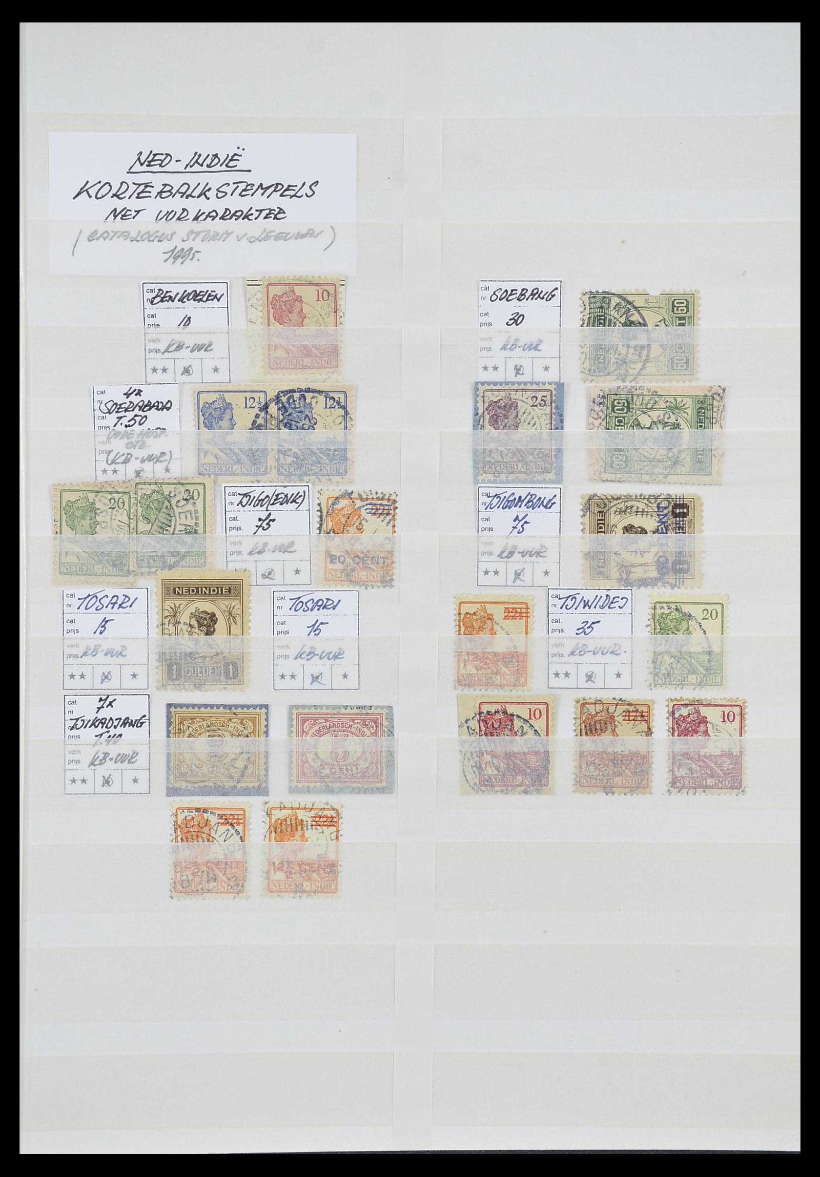 33718 011 - Postzegelverzameling 33718 Nederlands Indië stempels.