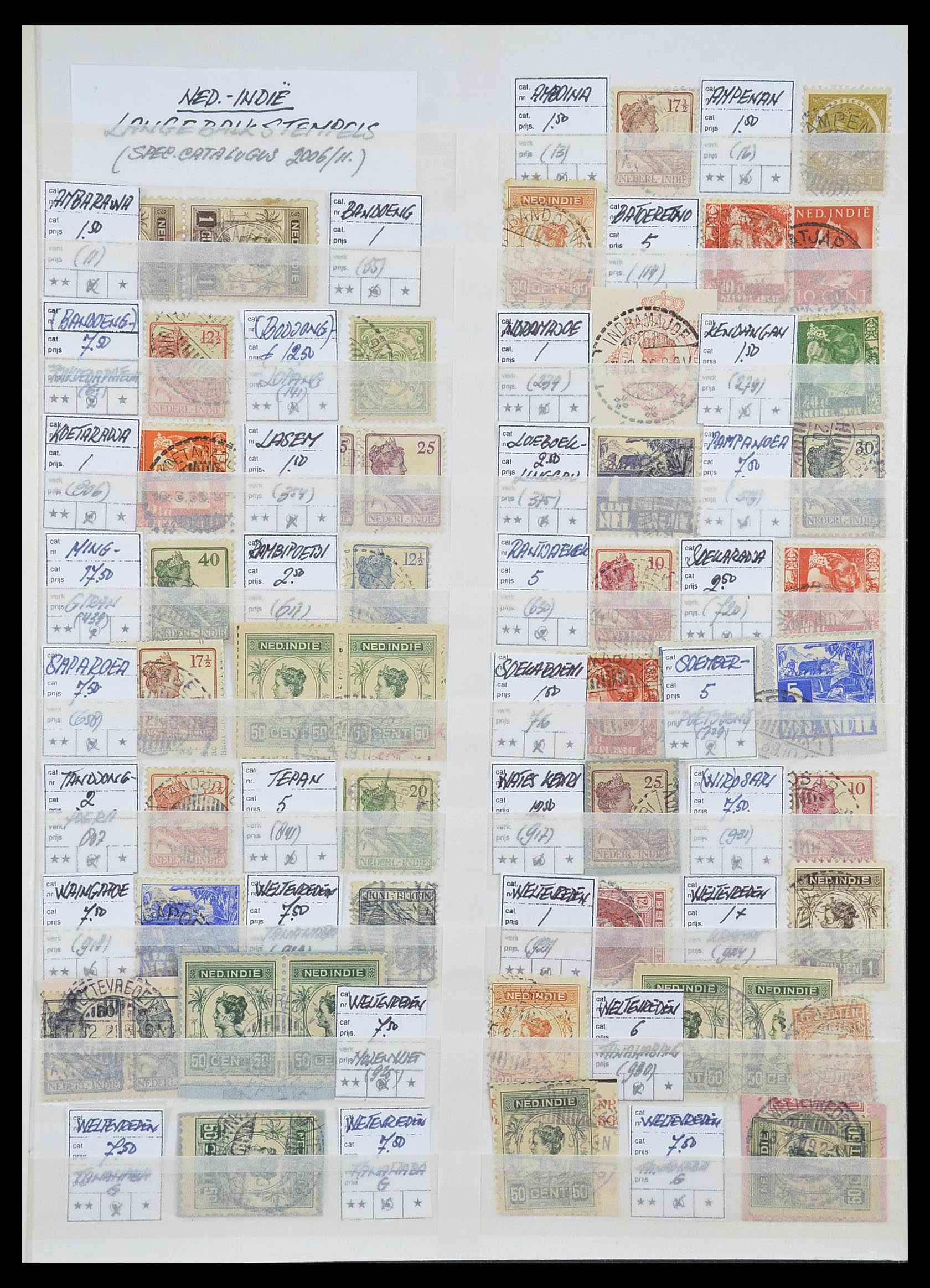 33718 013 - Postzegelverzameling 33718 Nederlands Indië stempels.