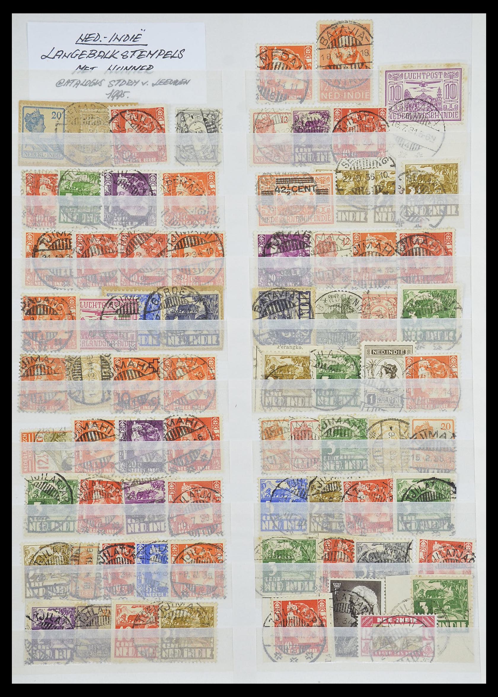 33718 014 - Postzegelverzameling 33718 Nederlands Indië stempels.