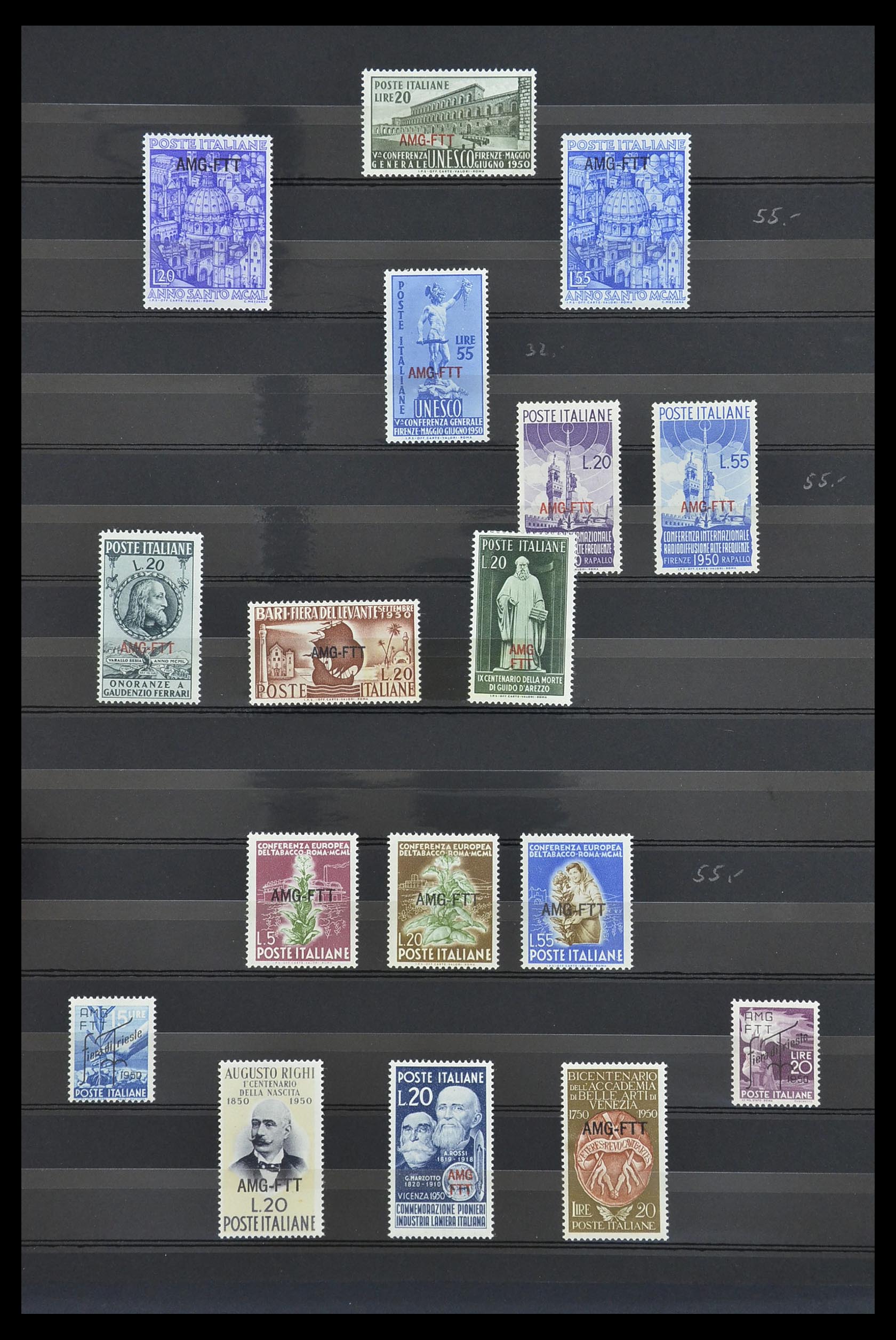 33719 004 - Postzegelverzameling 33719 Triëst Zone A en B 1947-1952.
