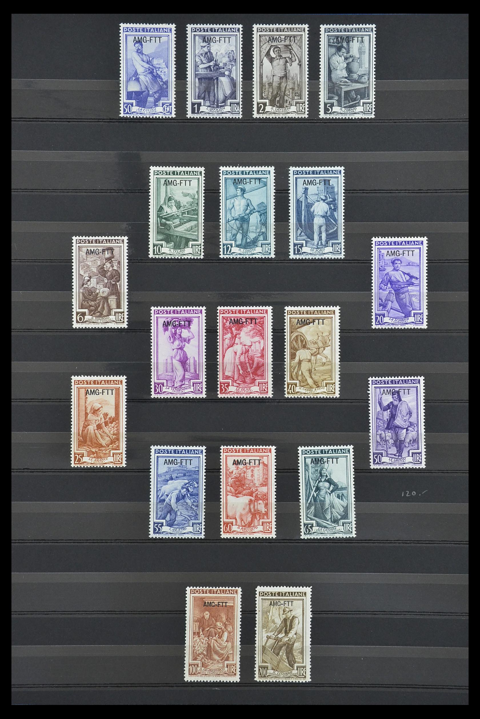 33719 005 - Postzegelverzameling 33719 Triëst Zone A en B 1947-1952.