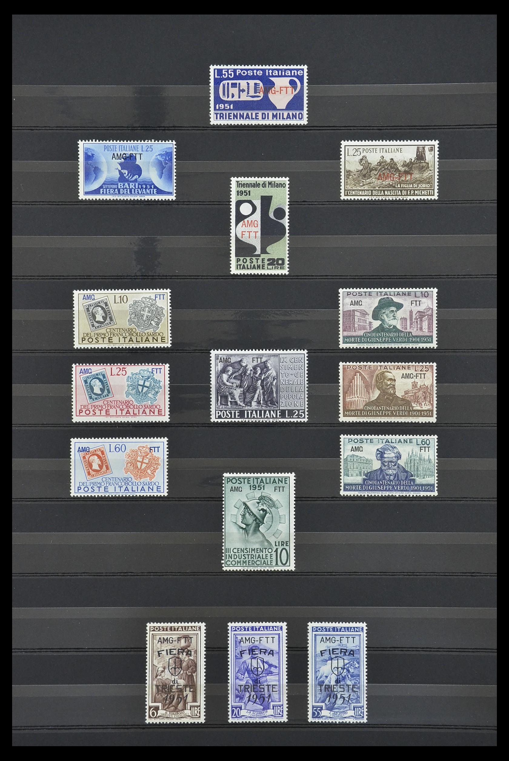 33719 007 - Postzegelverzameling 33719 Triëst Zone A en B 1947-1952.