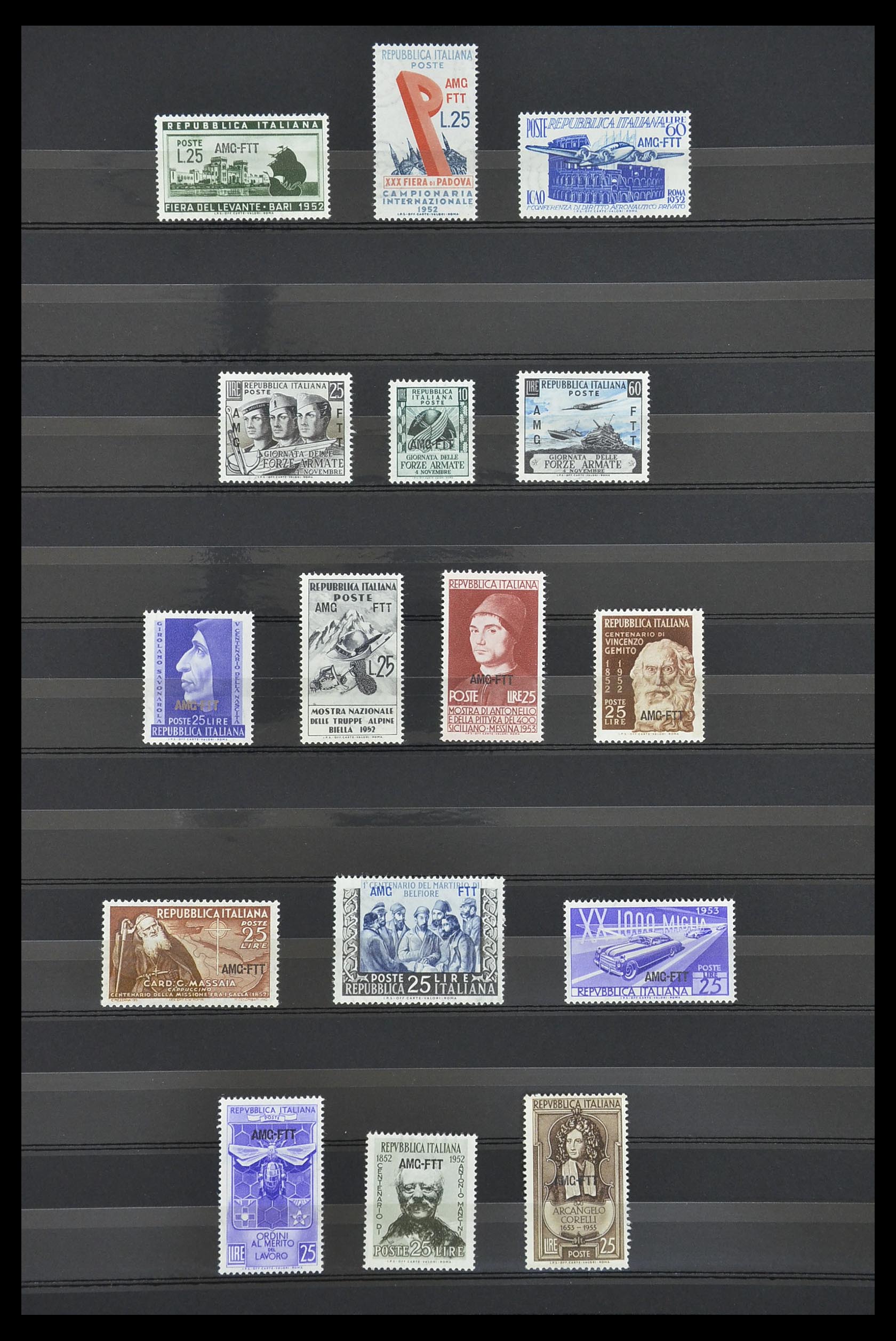 33719 009 - Postzegelverzameling 33719 Triëst Zone A en B 1947-1952.