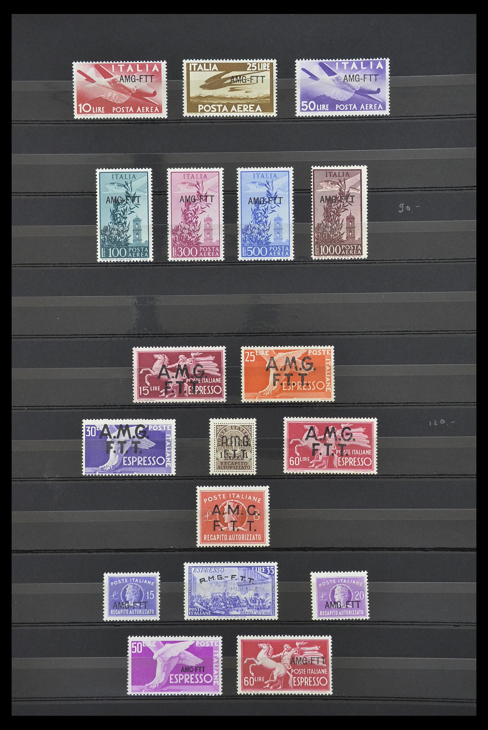 33719 013 - Postzegelverzameling 33719 Triëst Zone A en B 1947-1952.