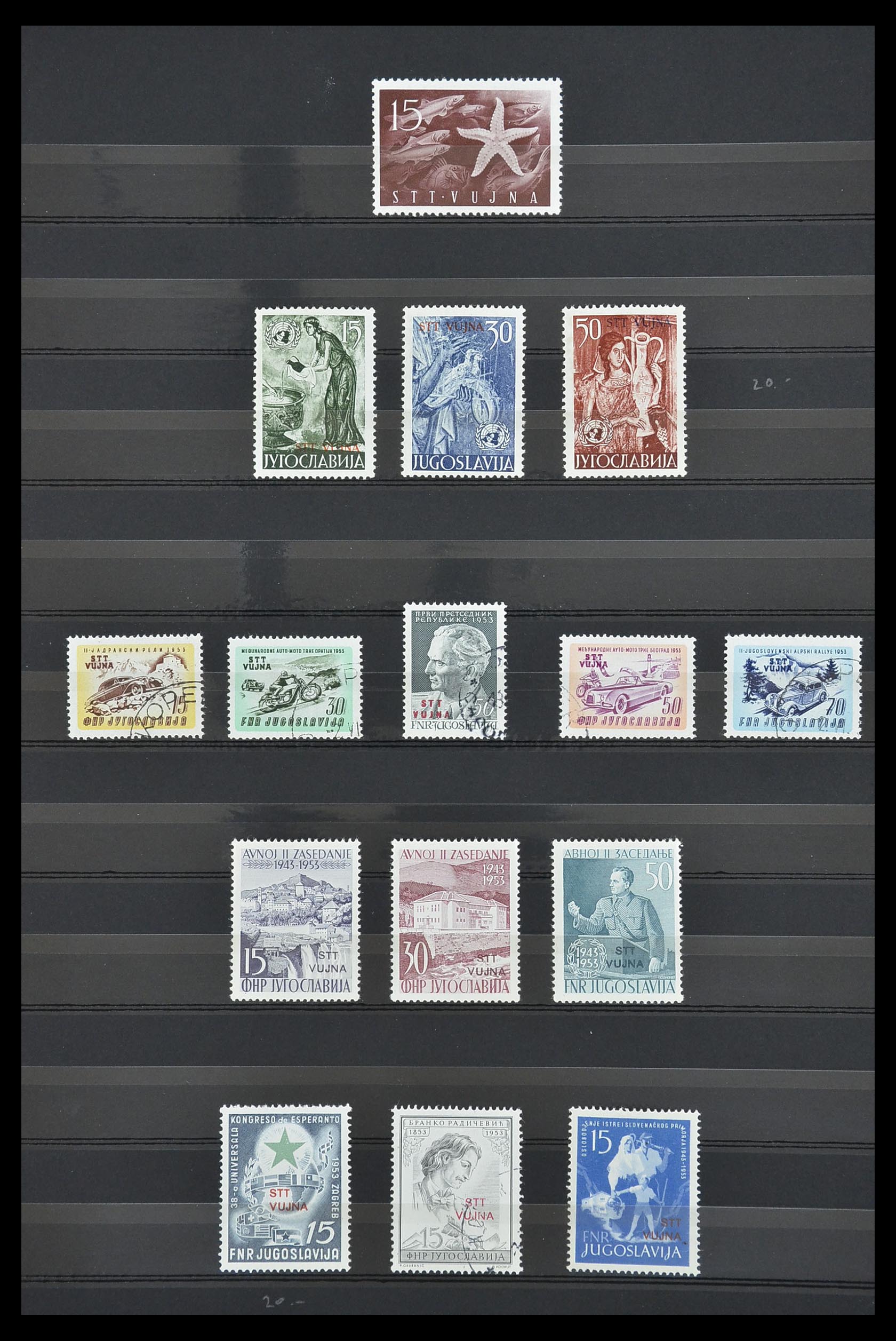 33719 019 - Postzegelverzameling 33719 Triëst Zone A en B 1947-1952.