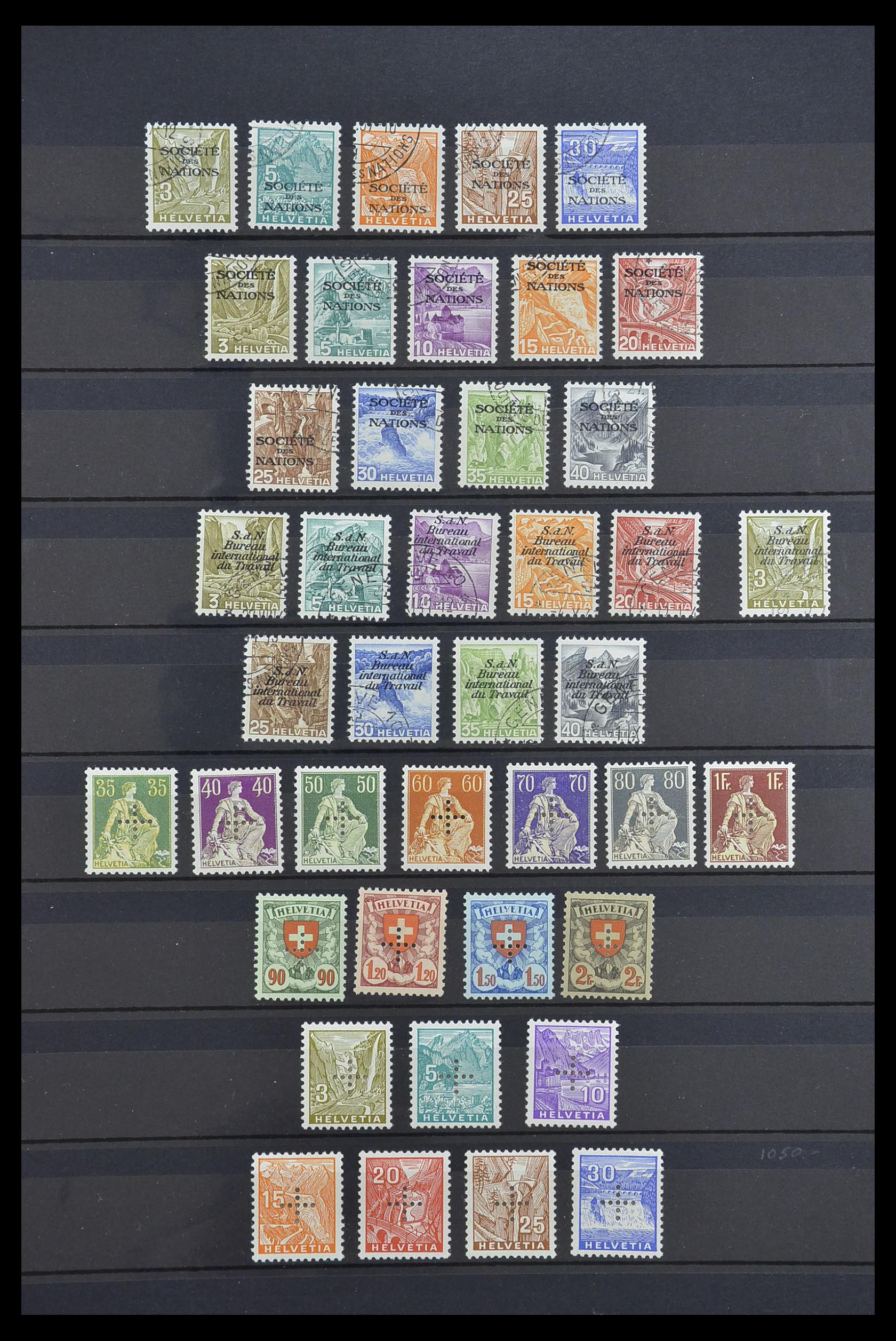 33720 002 - Stamp collection 33720 Switzerland service 1918-1973.