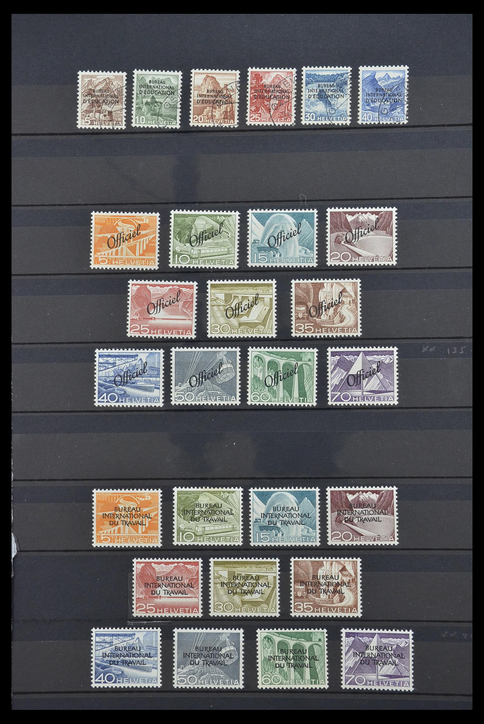 33720 010 - Stamp collection 33720 Switzerland service 1918-1973.