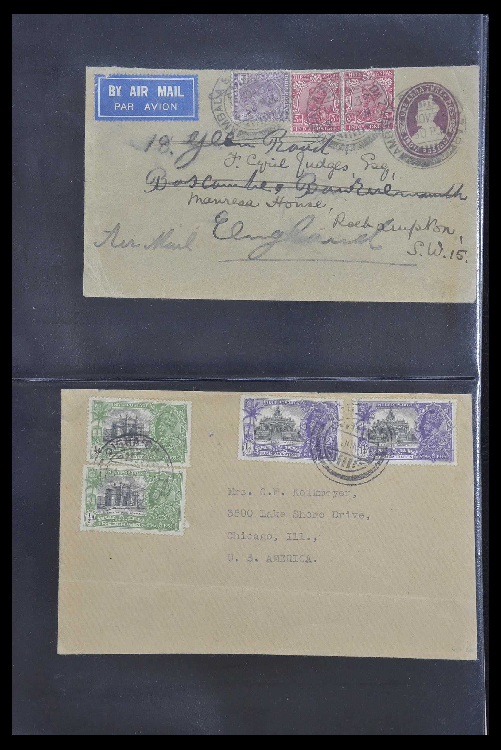 33724 069 - Postzegelverzameling 33724 India en staten brieven 1865-1949.