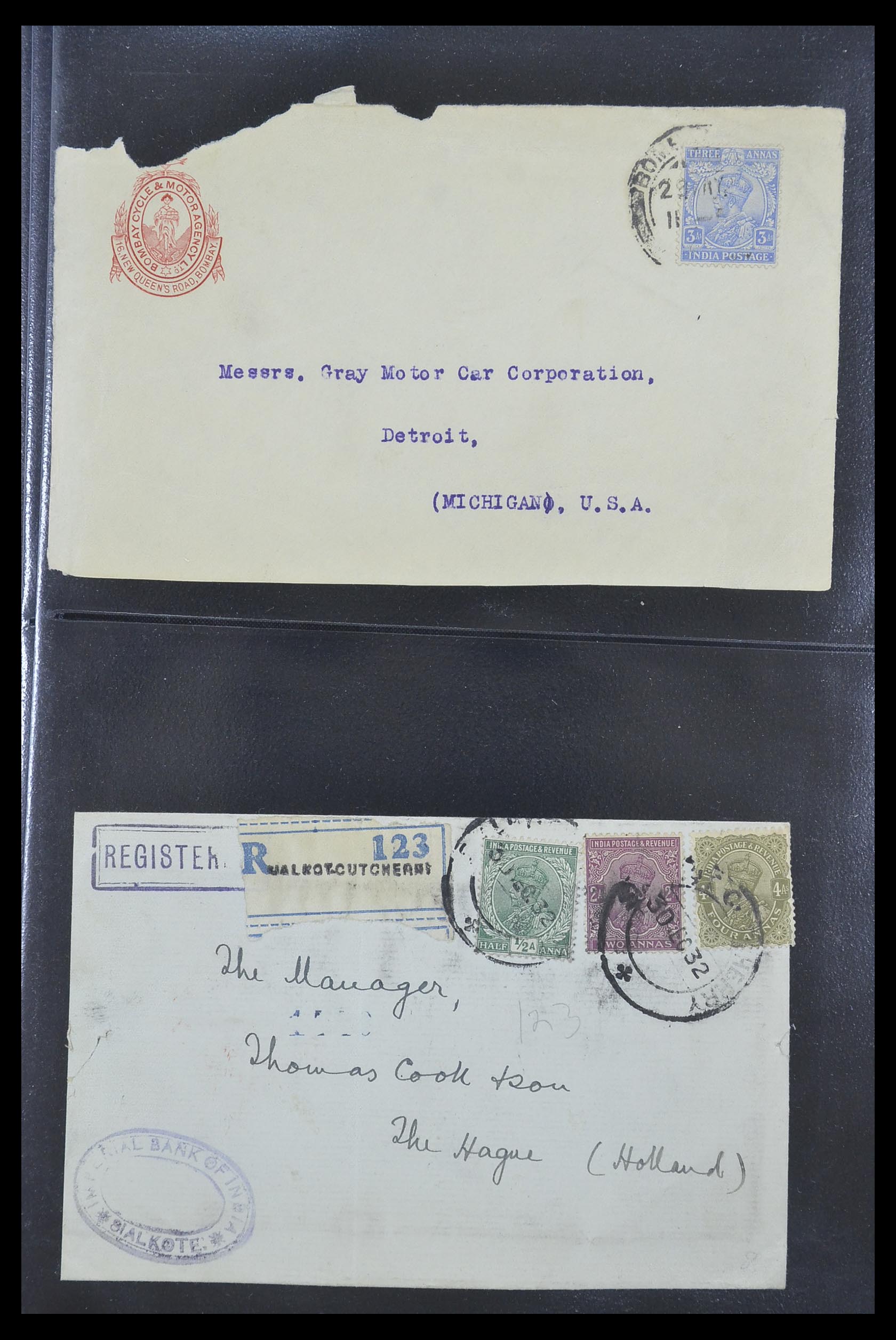 33724 074 - Postzegelverzameling 33724 India en staten brieven 1865-1949.