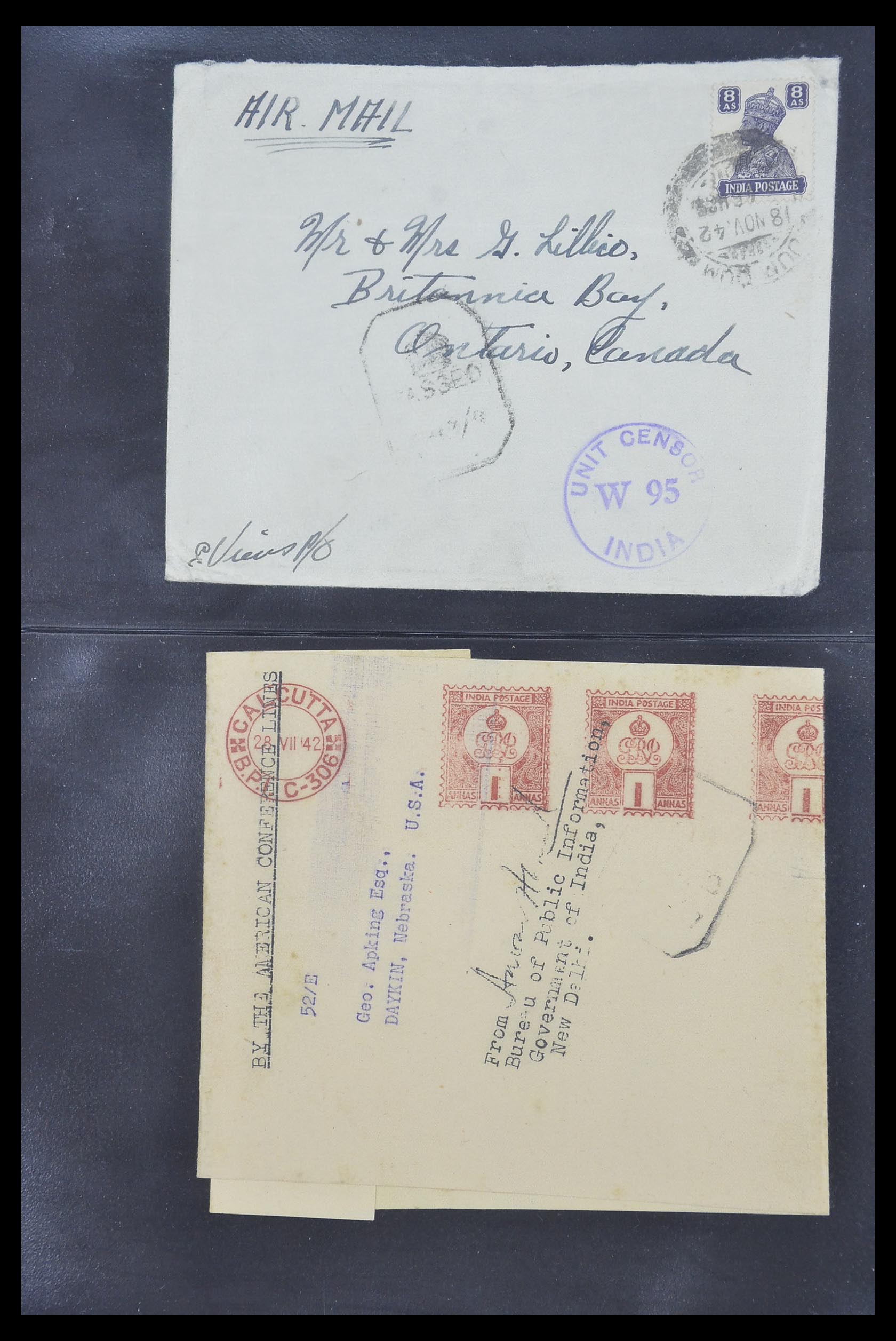 33724 081 - Postzegelverzameling 33724 India en staten brieven 1865-1949.