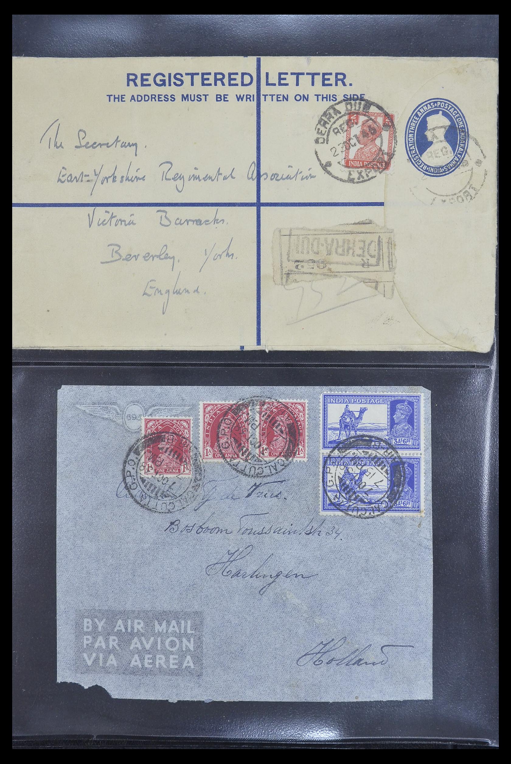 33724 082 - Postzegelverzameling 33724 India en staten brieven 1865-1949.