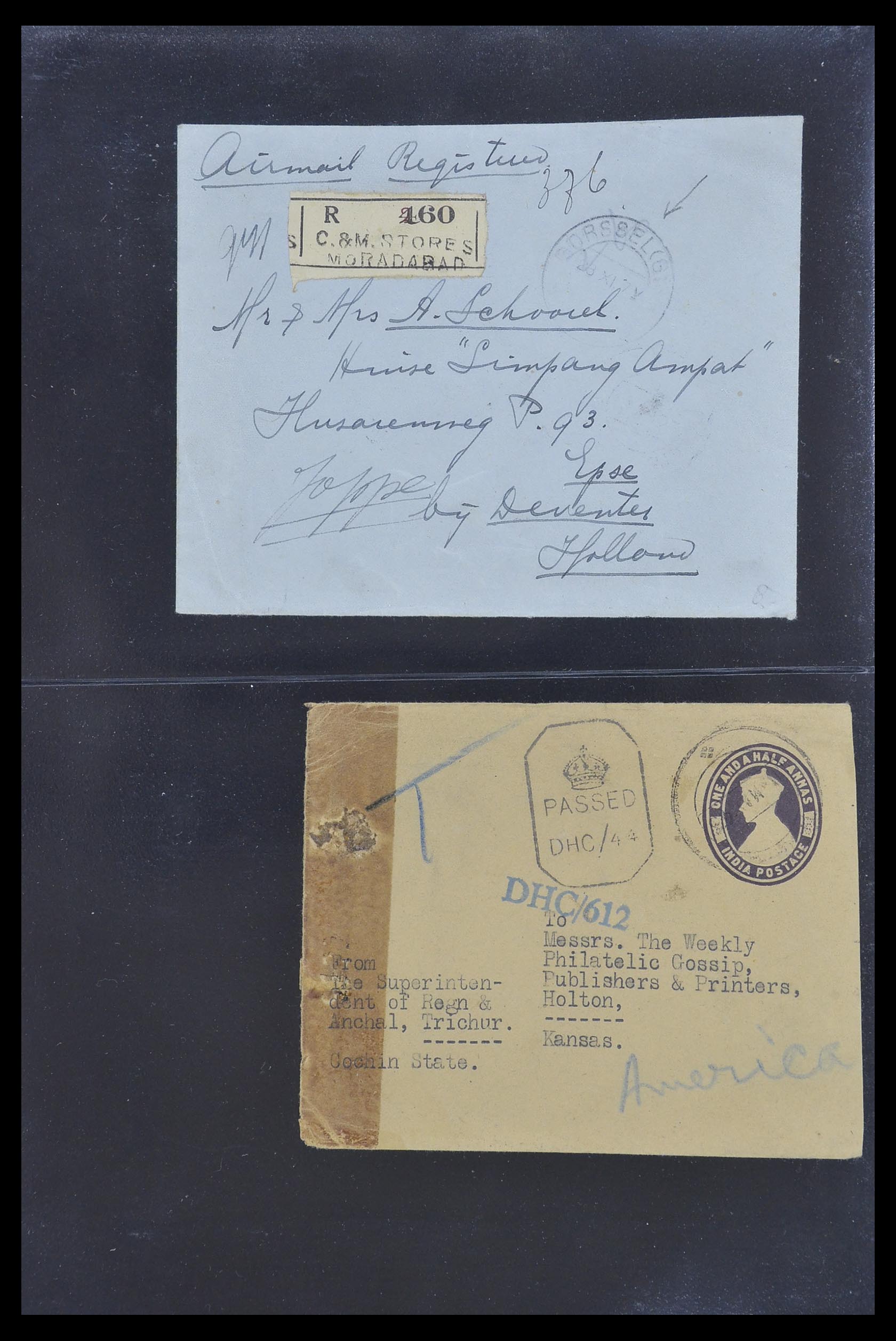 33724 089 - Postzegelverzameling 33724 India en staten brieven 1865-1949.