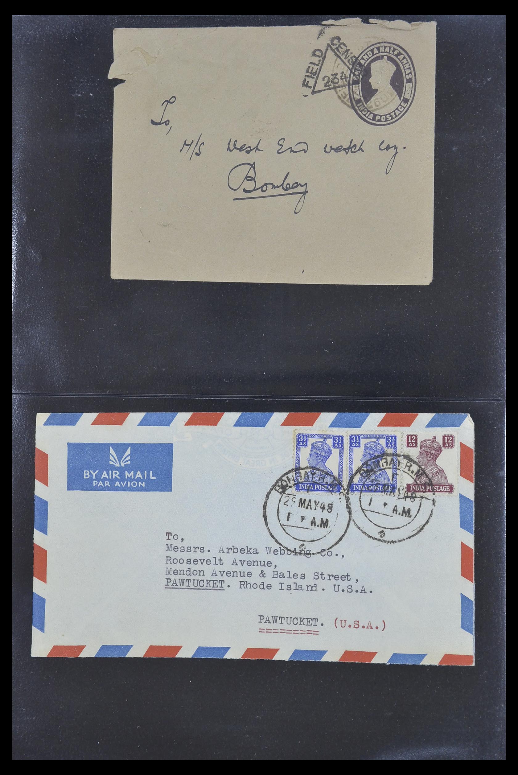 33724 091 - Postzegelverzameling 33724 India en staten brieven 1865-1949.