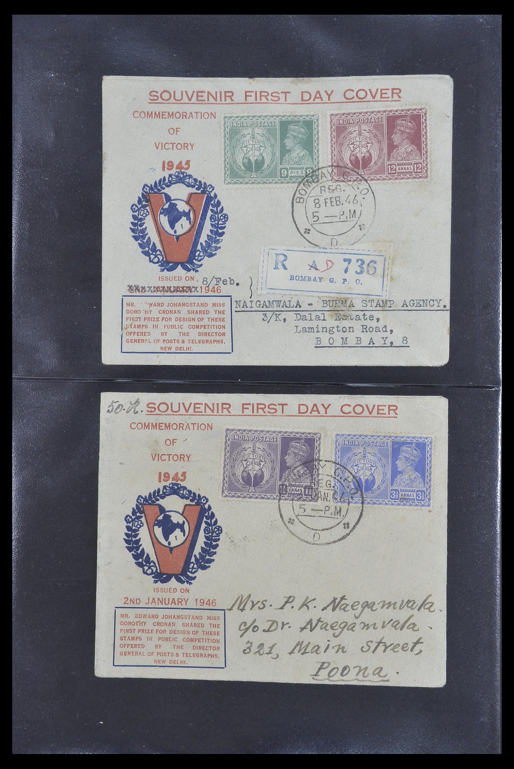 33724 095 - Postzegelverzameling 33724 India en staten brieven 1865-1949.