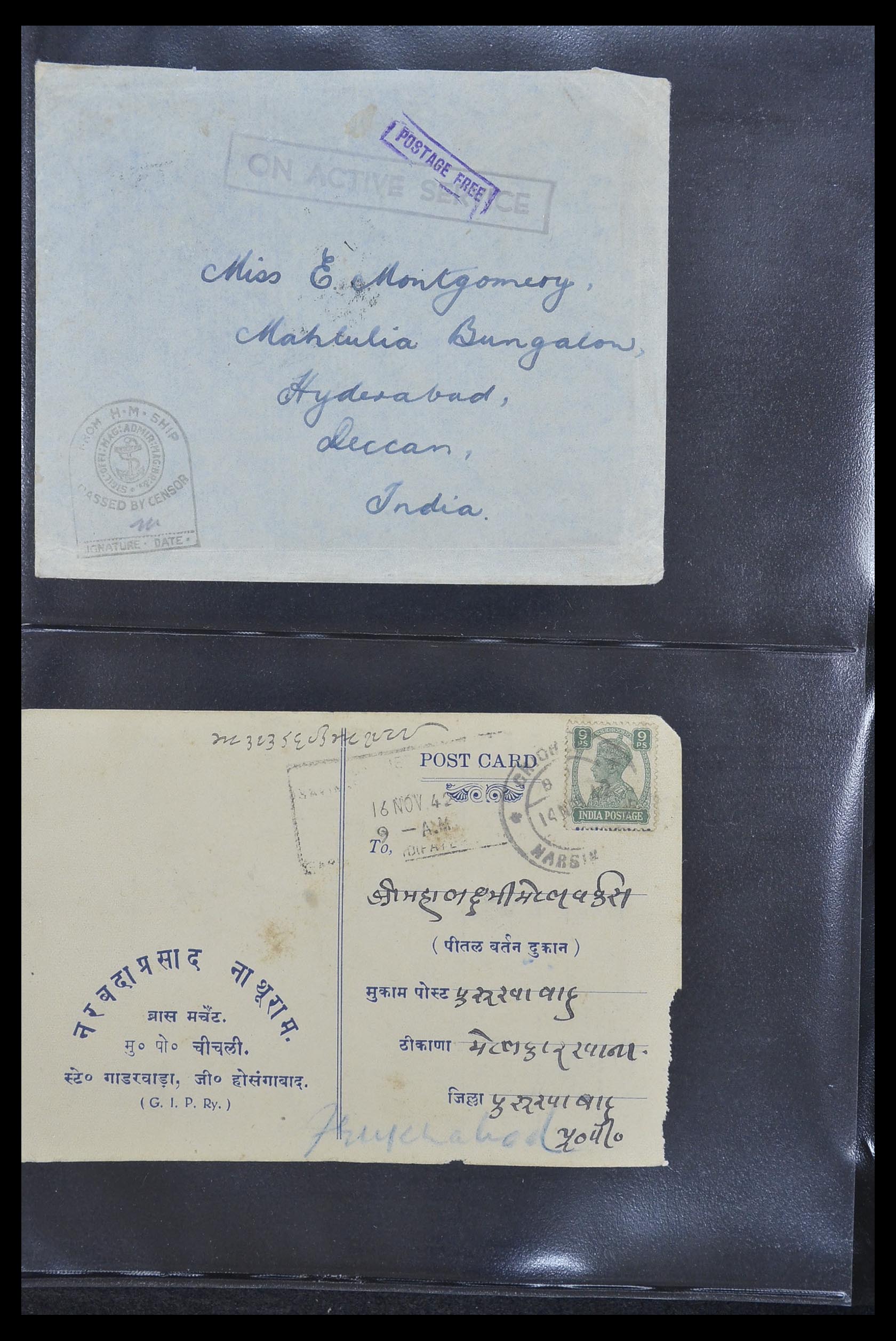 33724 096 - Postzegelverzameling 33724 India en staten brieven 1865-1949.