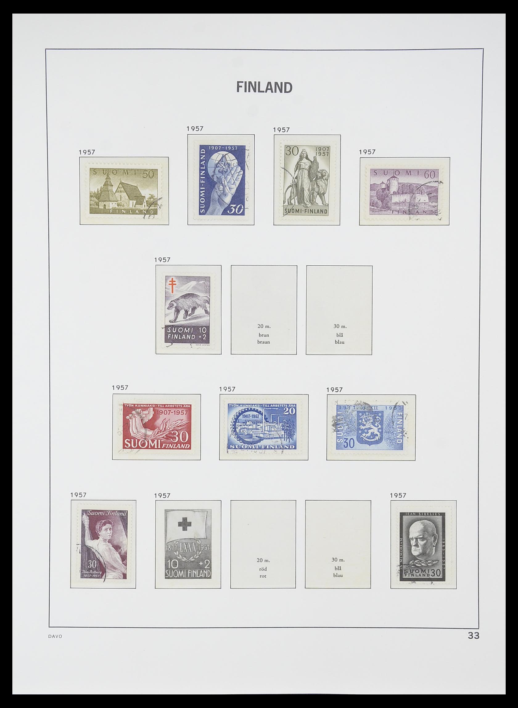 33729 032 - Postzegelverzameling 33729 Finland 1875-1998.