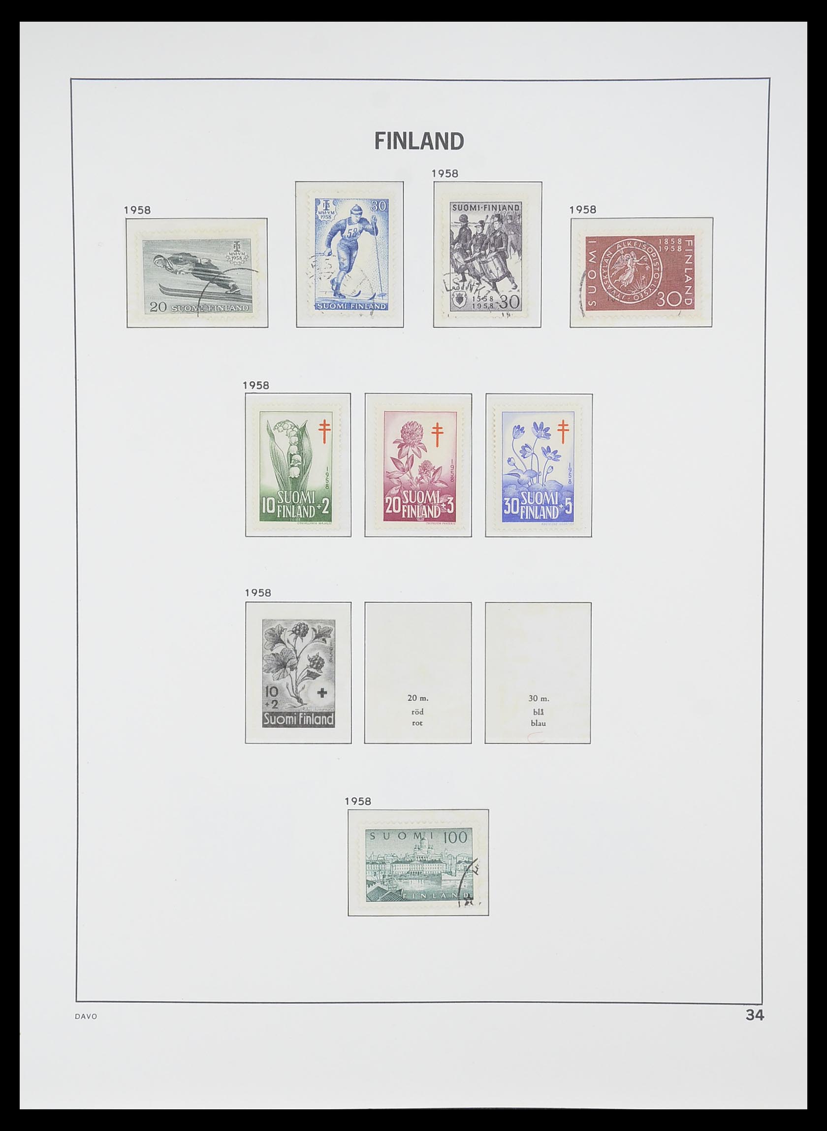 33729 033 - Postzegelverzameling 33729 Finland 1875-1998.