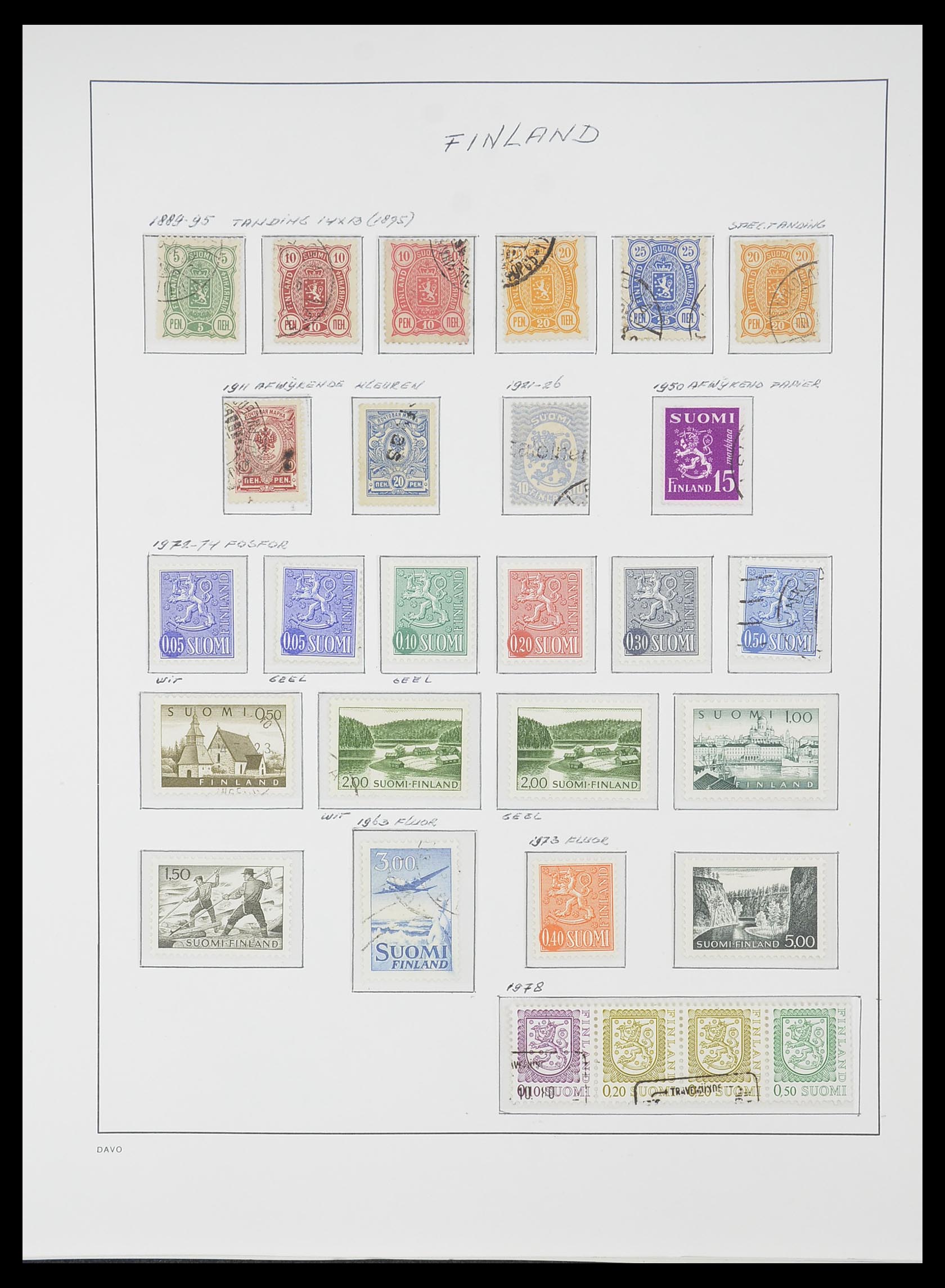 33729 074 - Postzegelverzameling 33729 Finland 1875-1998.