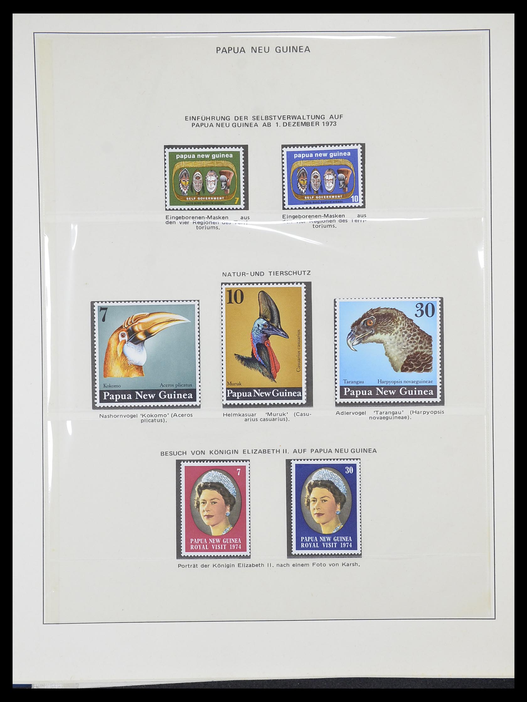 33731 002 - Postzegelverzameling 33731 Papua Nieuw Guinea 1973-2004.