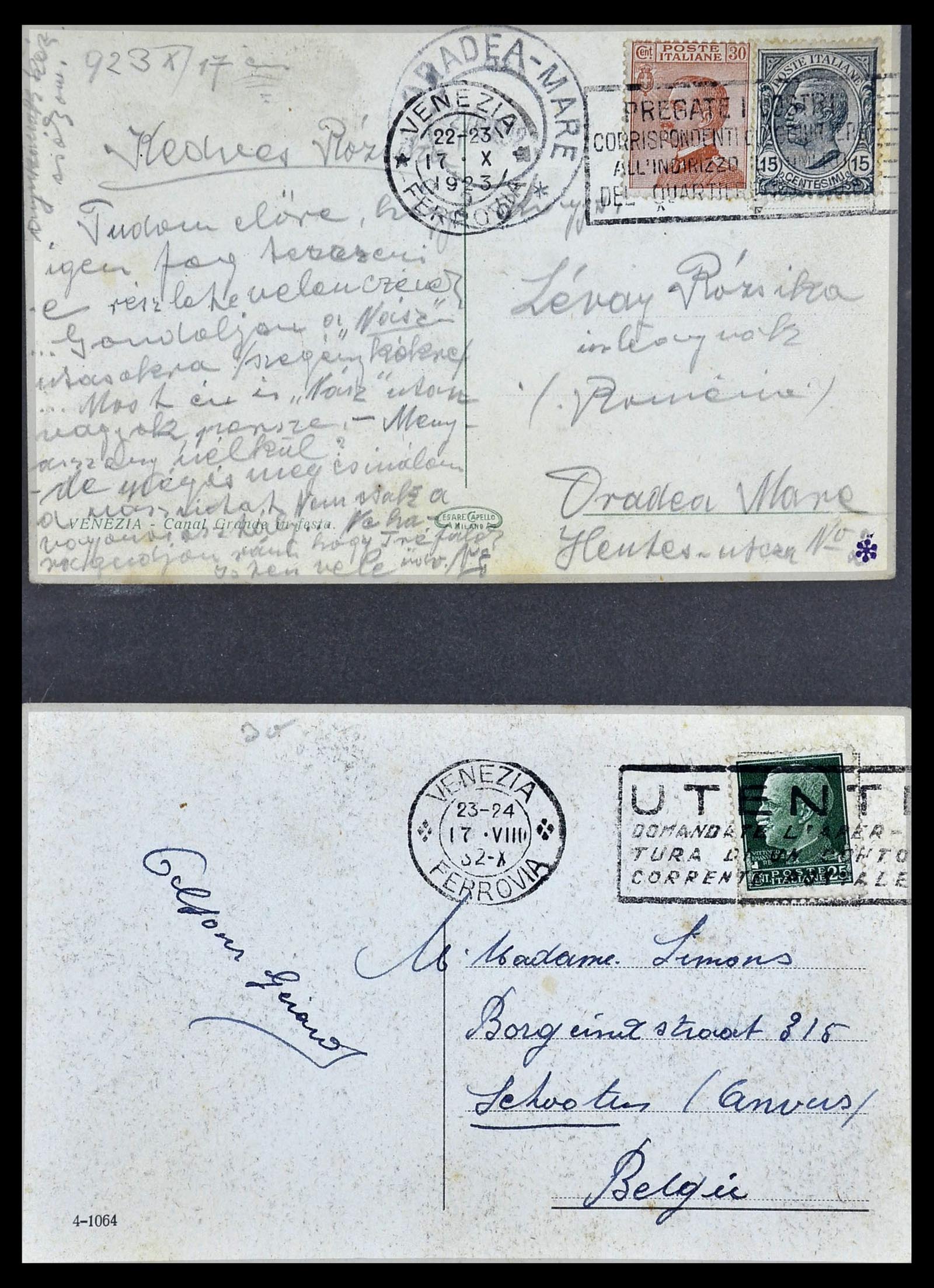 33737 005 - Postzegelverzameling 33737 Italië brieven en kaarten 1856-1945.
