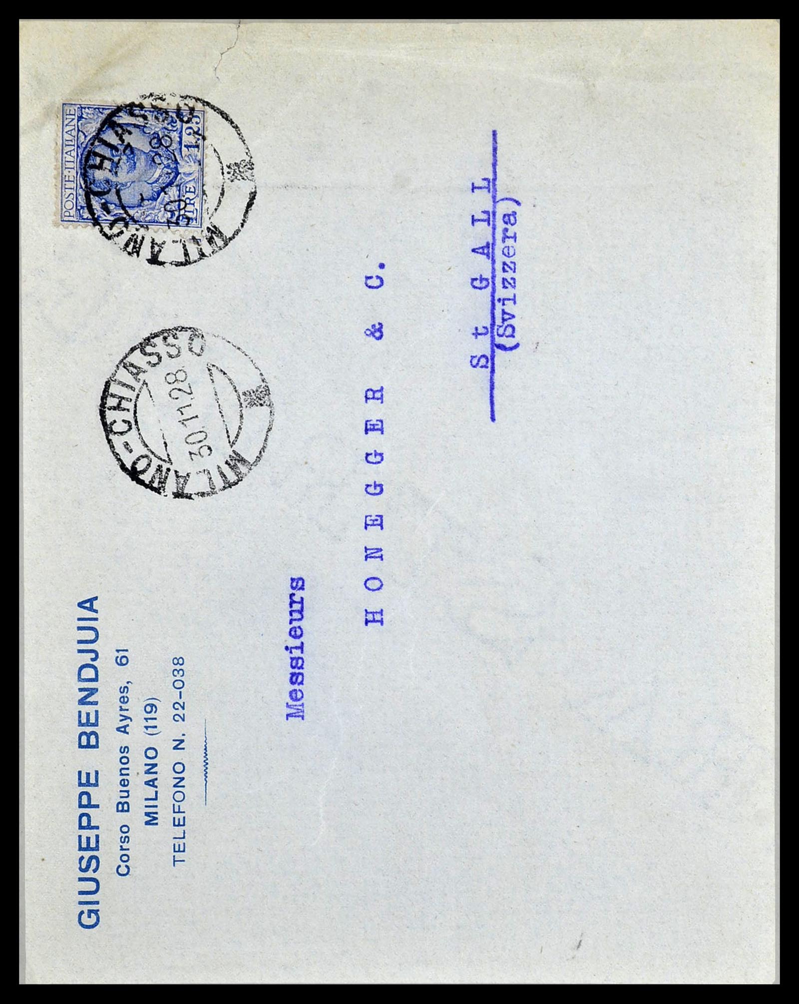33737 014 - Postzegelverzameling 33737 Italië brieven en kaarten 1856-1945.