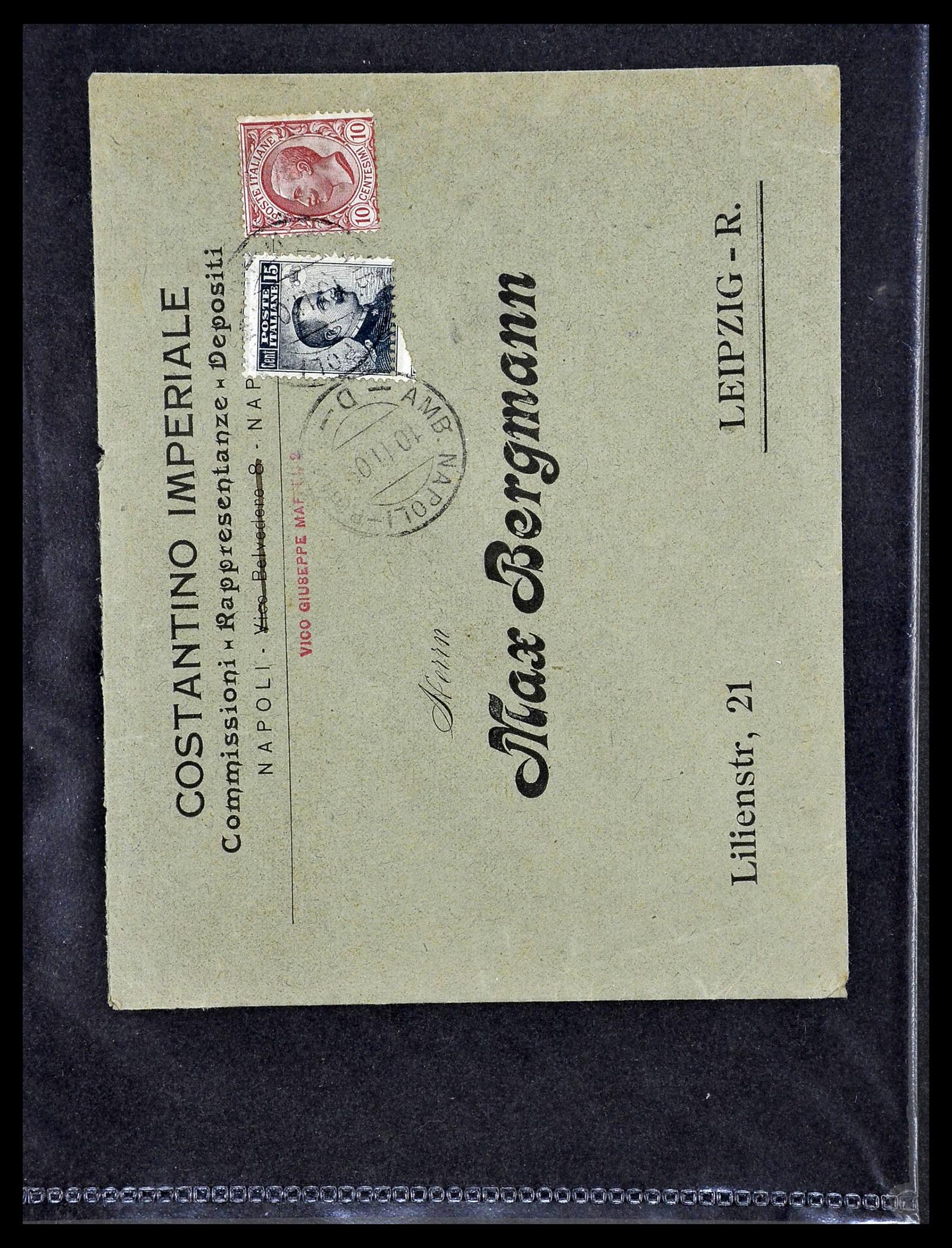 33737 016 - Postzegelverzameling 33737 Italië brieven en kaarten 1856-1945.