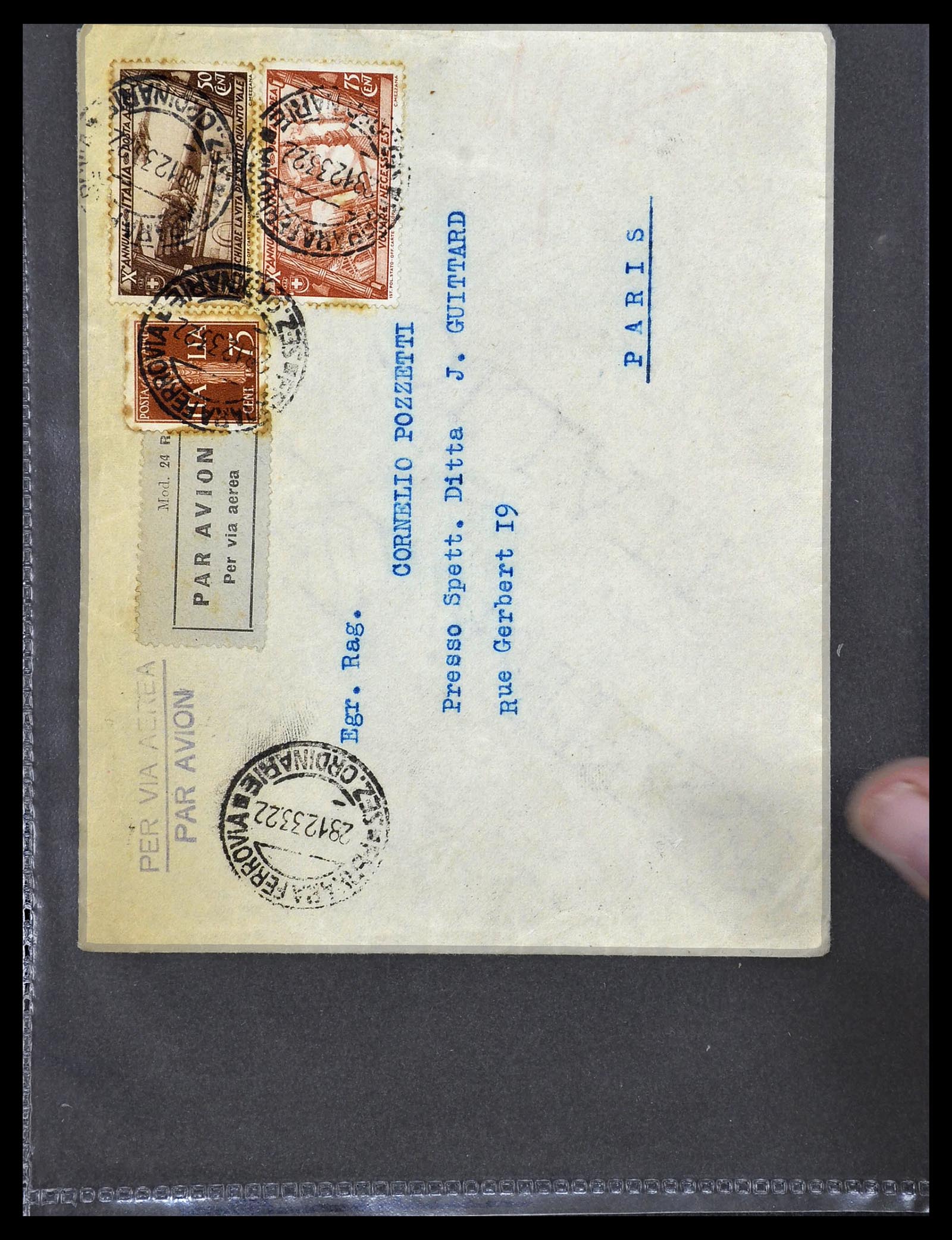 33737 017 - Postzegelverzameling 33737 Italië brieven en kaarten 1856-1945.