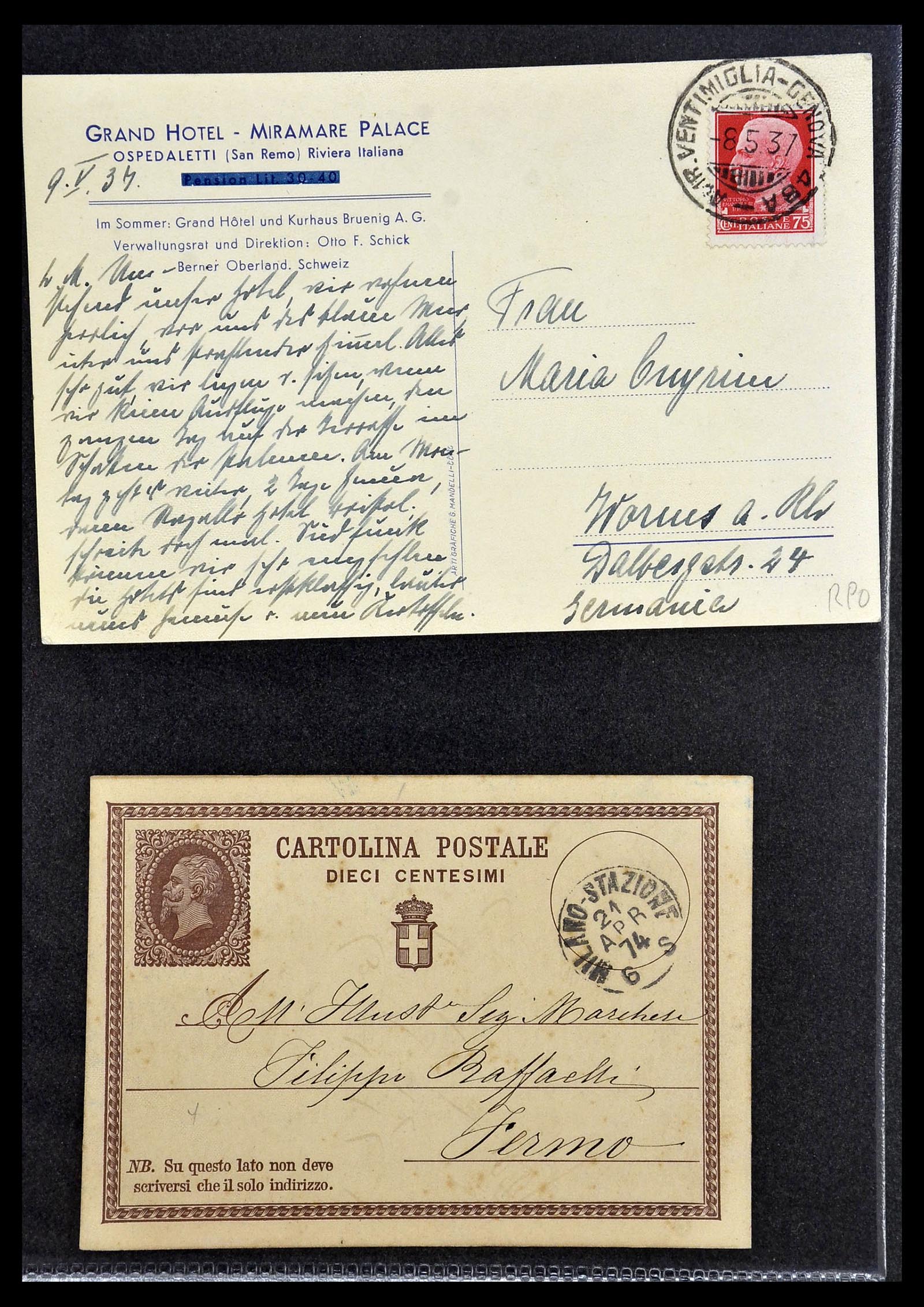 33737 065 - Stamp collection 33737 Italië covers and cards 1856-1945.