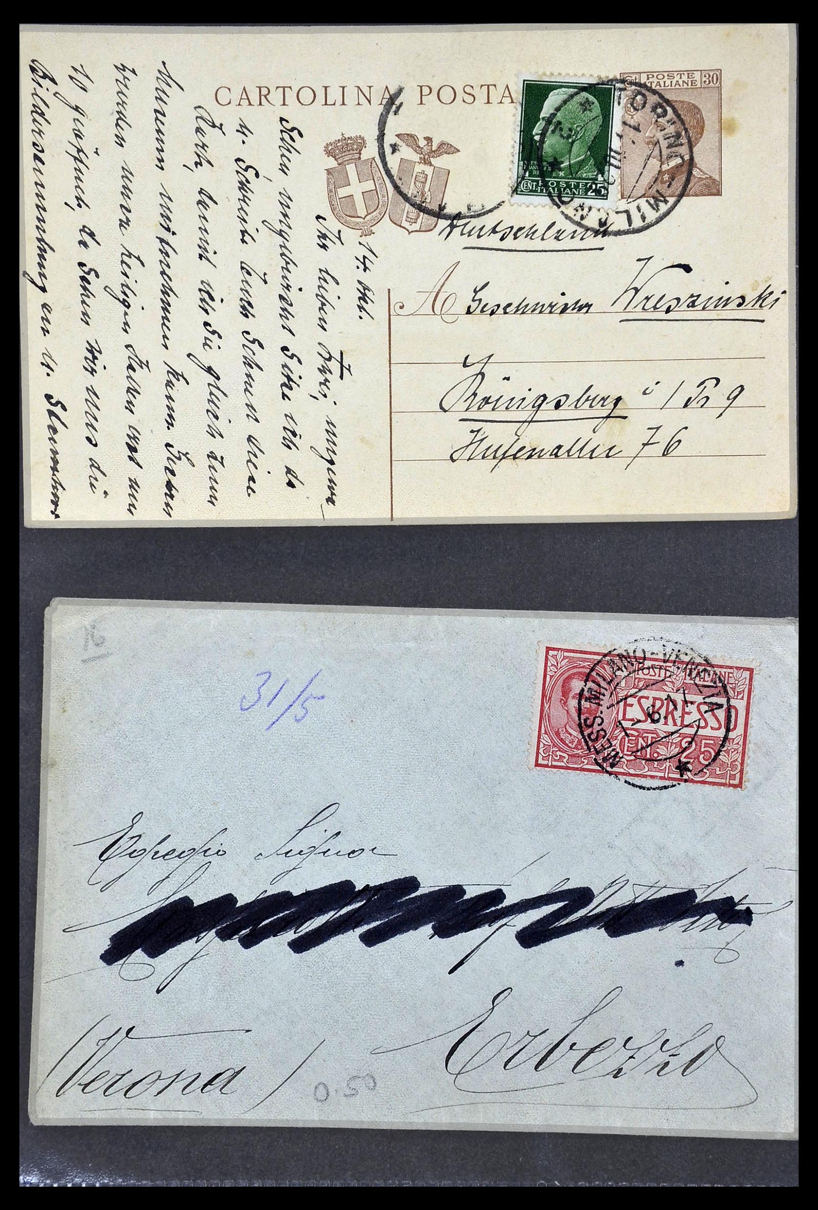 33737 114 - Stamp collection 33737 Italië covers and cards 1856-1945.