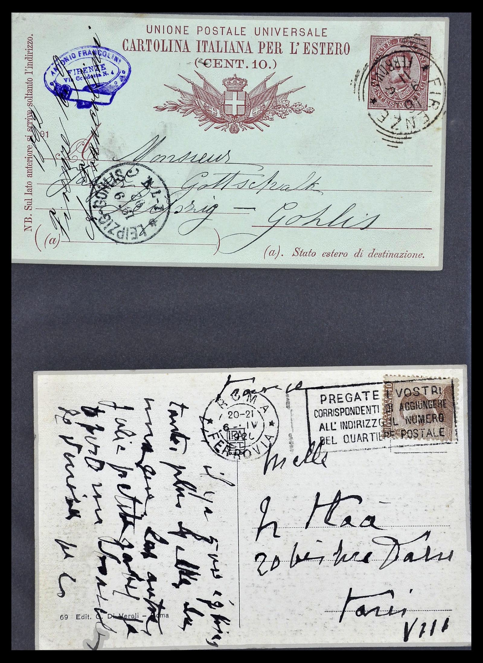 33737 119 - Stamp collection 33737 Italië covers and cards 1856-1945.