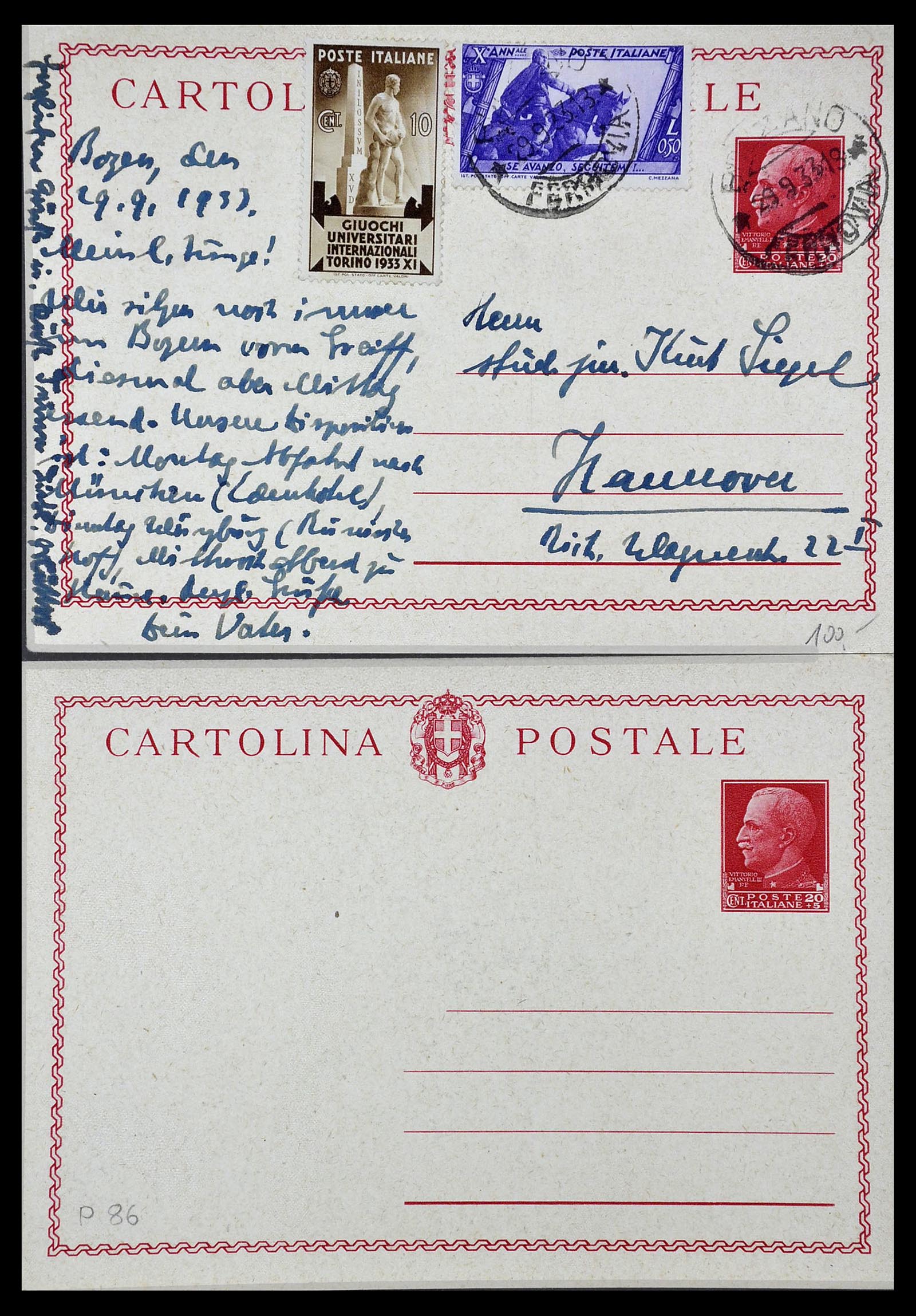33737 134 - Stamp collection 33737 Italië covers and cards 1856-1945.