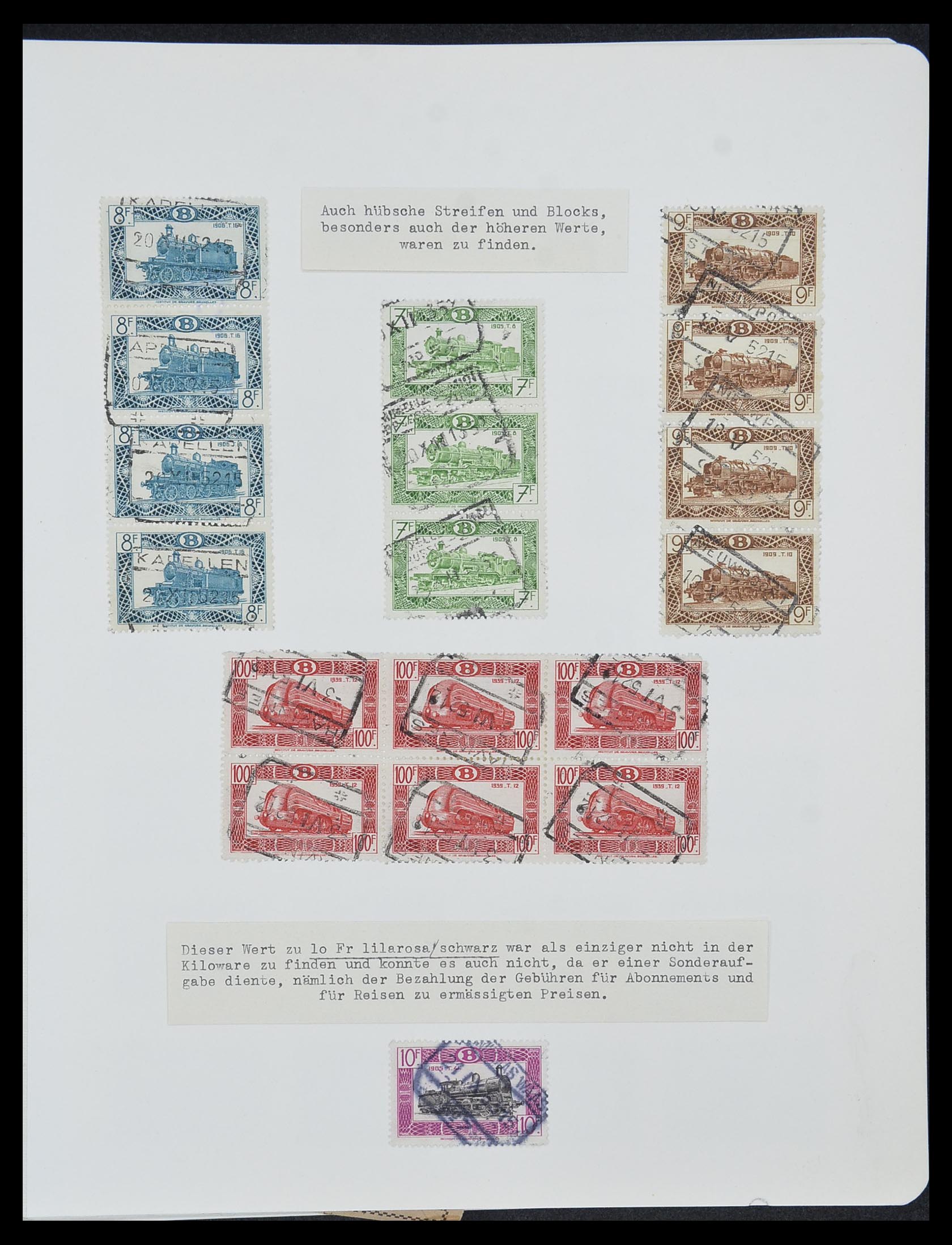 33749 032 - Stamp collection 33749 Belgium railroad 1886-1960.