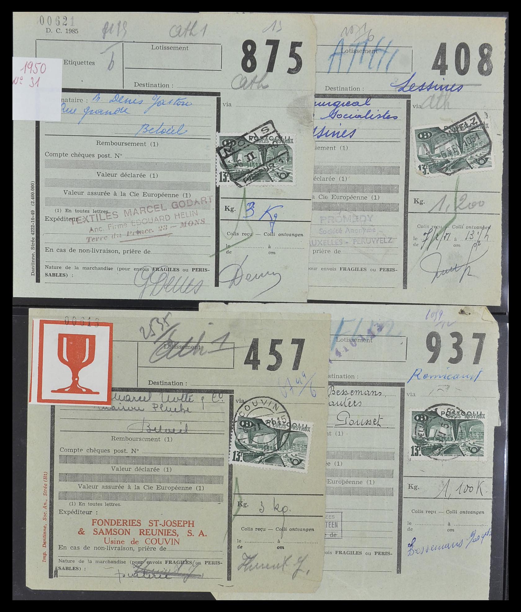 33749 081 - Postzegelverzameling 33749 België spoorweg 1886-1960.