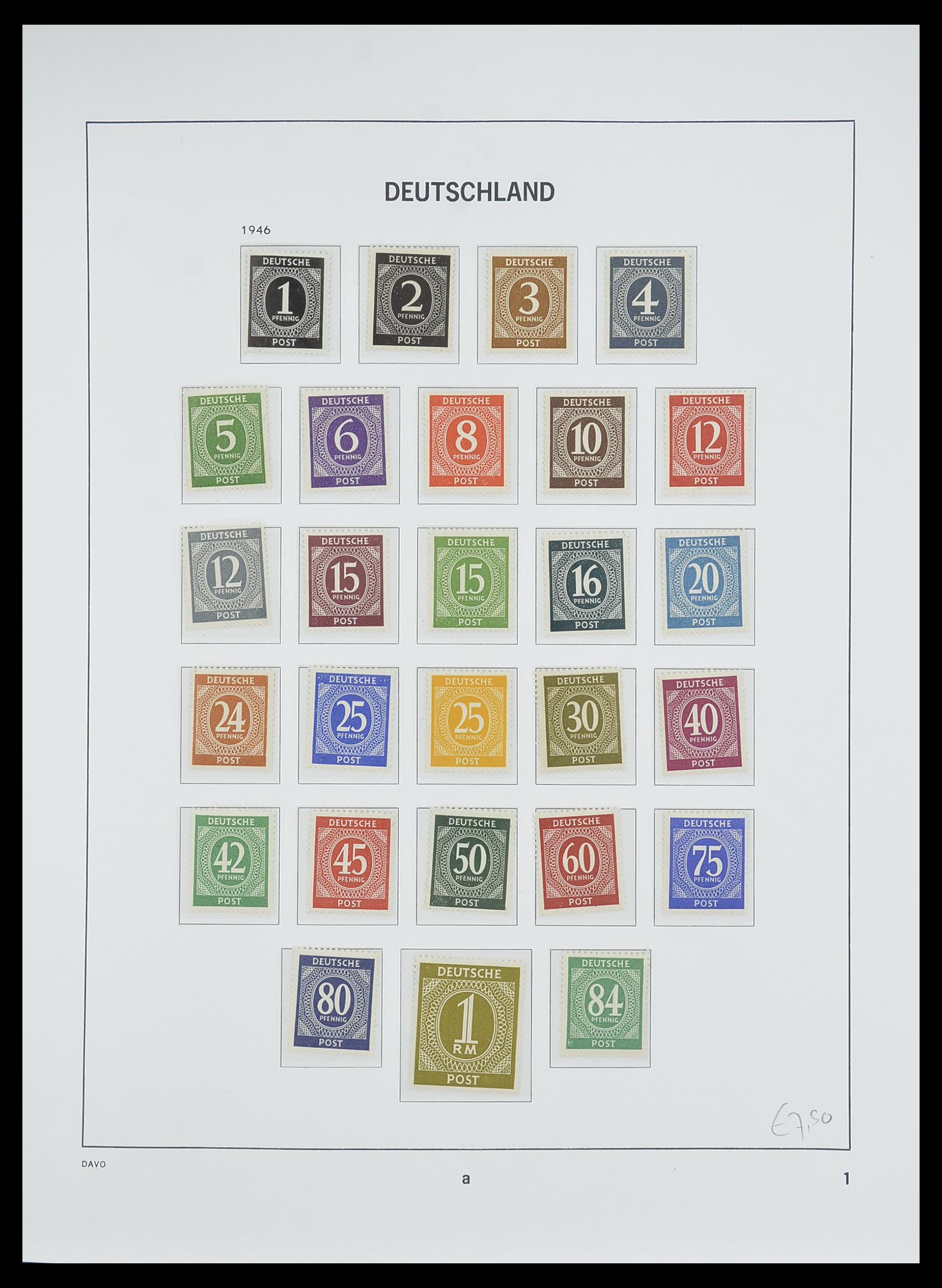 33754 001 - Postzegelverzameling 33754 Amerikaans-Britse Zone 1945-1948.