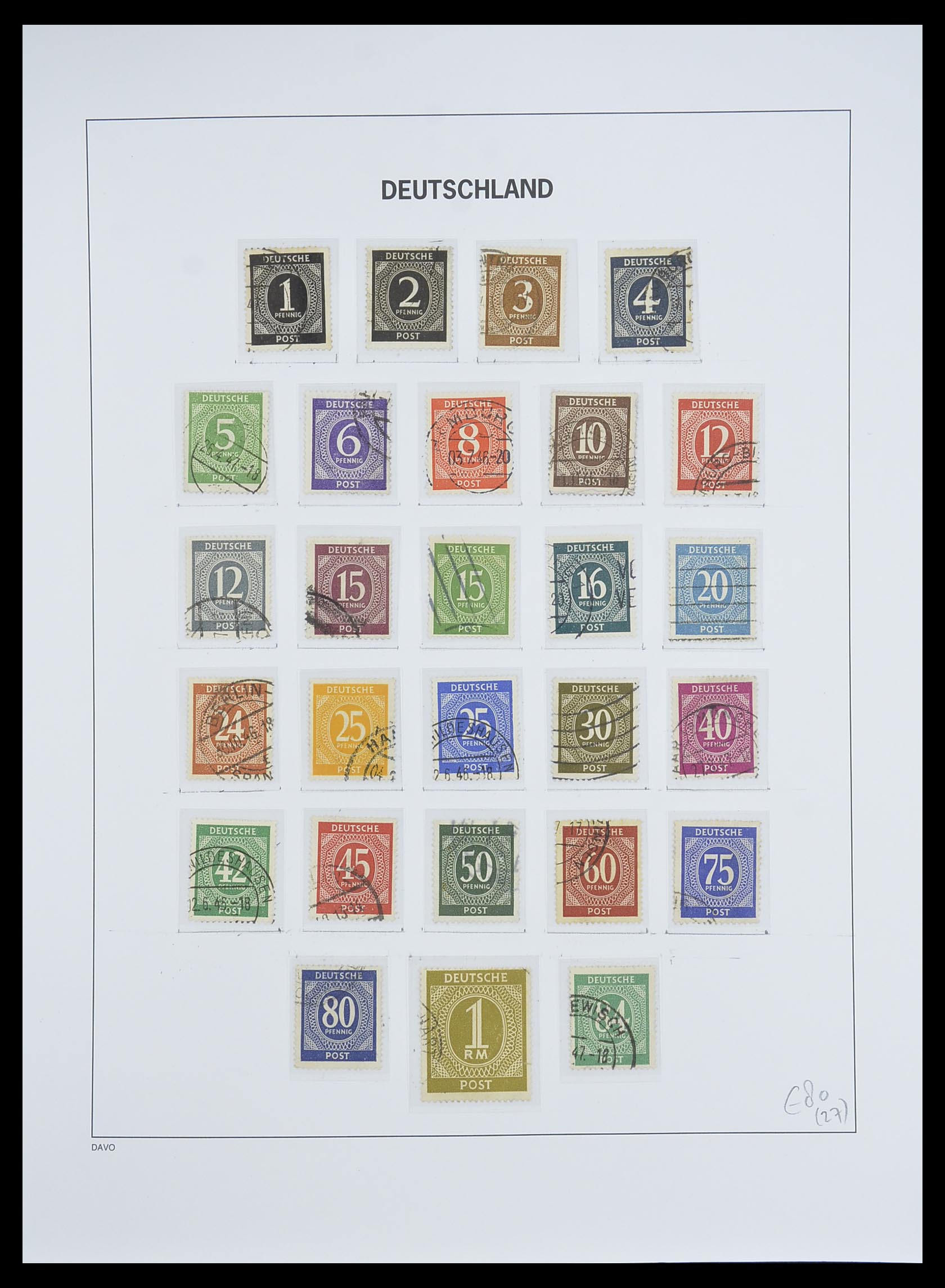 33754 002 - Postzegelverzameling 33754 Amerikaans-Britse Zone 1945-1948.