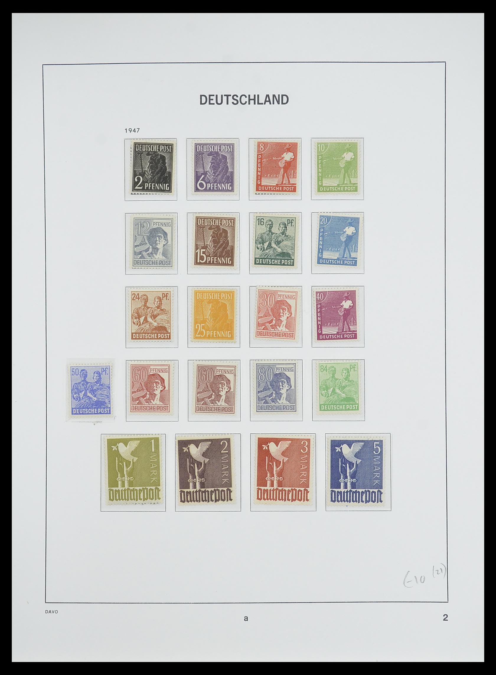33754 004 - Postzegelverzameling 33754 Amerikaans-Britse Zone 1945-1948.