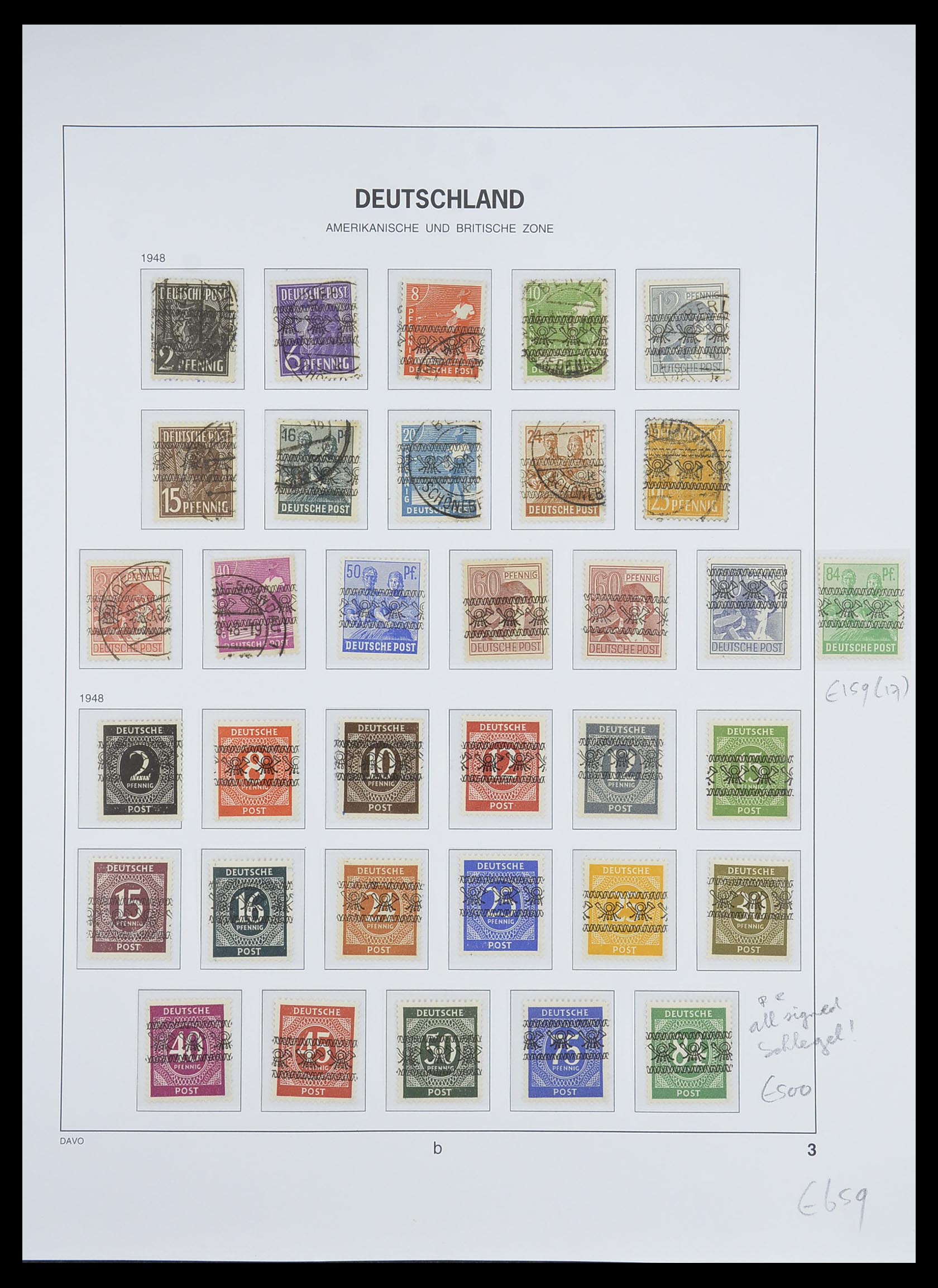 33754 011 - Postzegelverzameling 33754 Amerikaans-Britse Zone 1945-1948.
