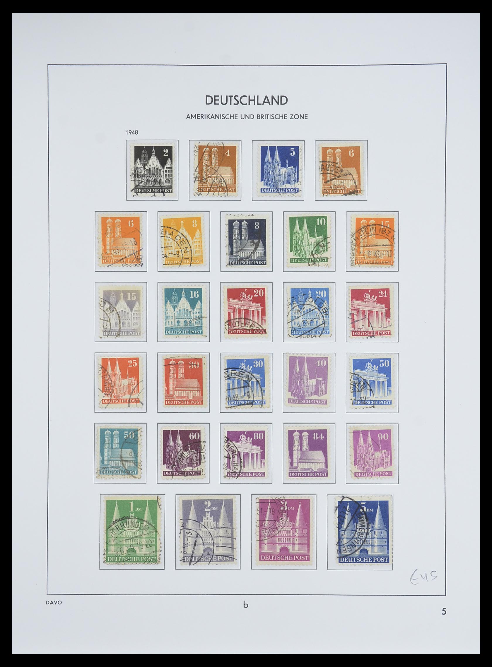 33754 013 - Postzegelverzameling 33754 Amerikaans-Britse Zone 1945-1948.