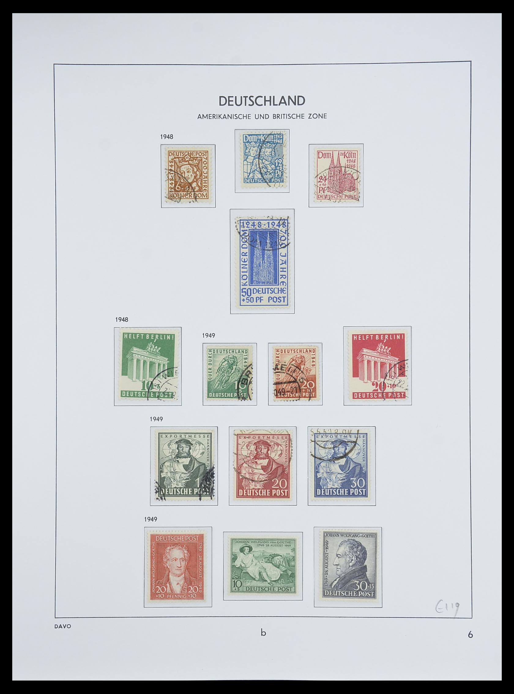 33754 015 - Stamp collection 33754 American-British Zone 1945-1948.