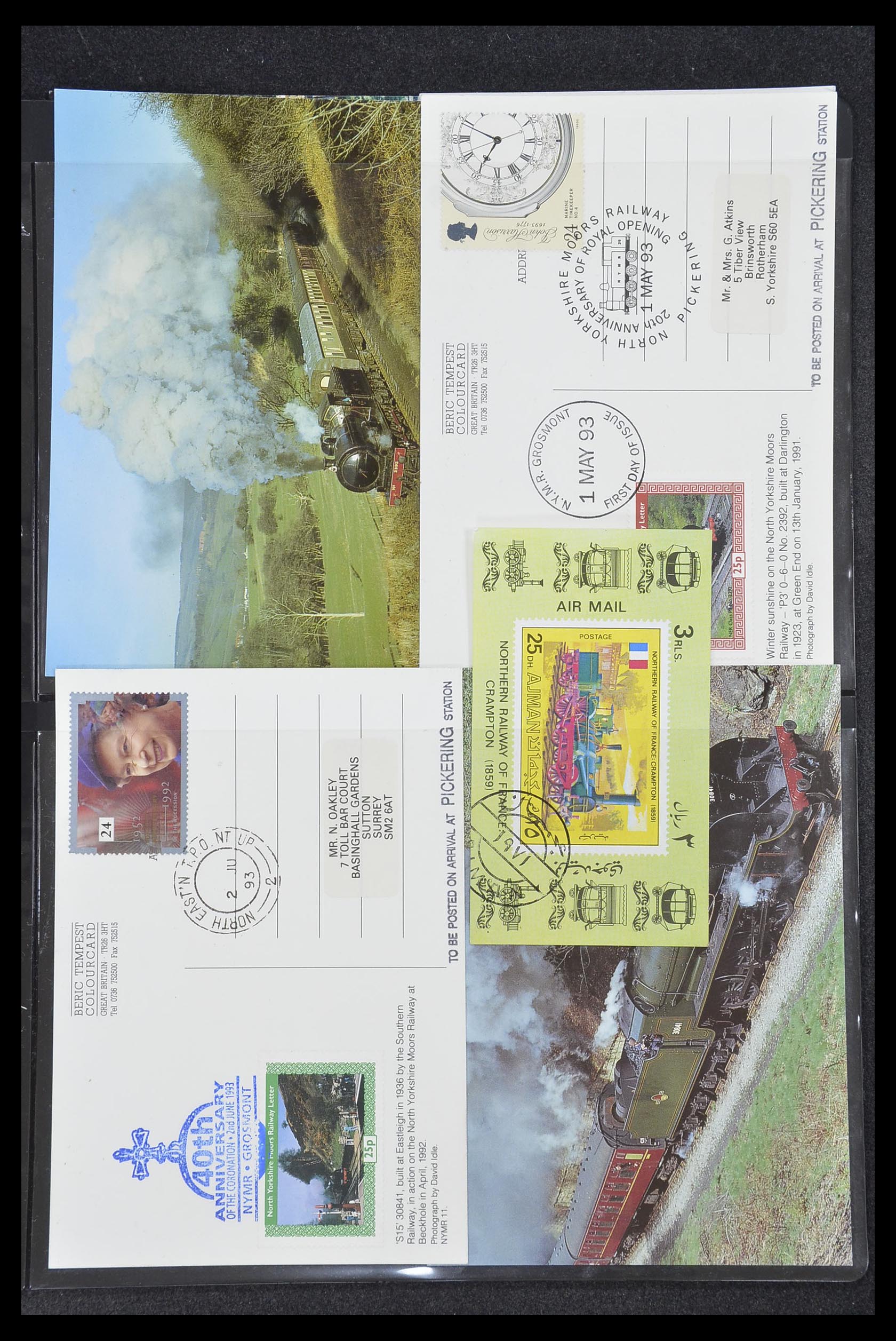 33755 0023 - Postzegelverzameling 33755 Motief treinen 1900-2010.